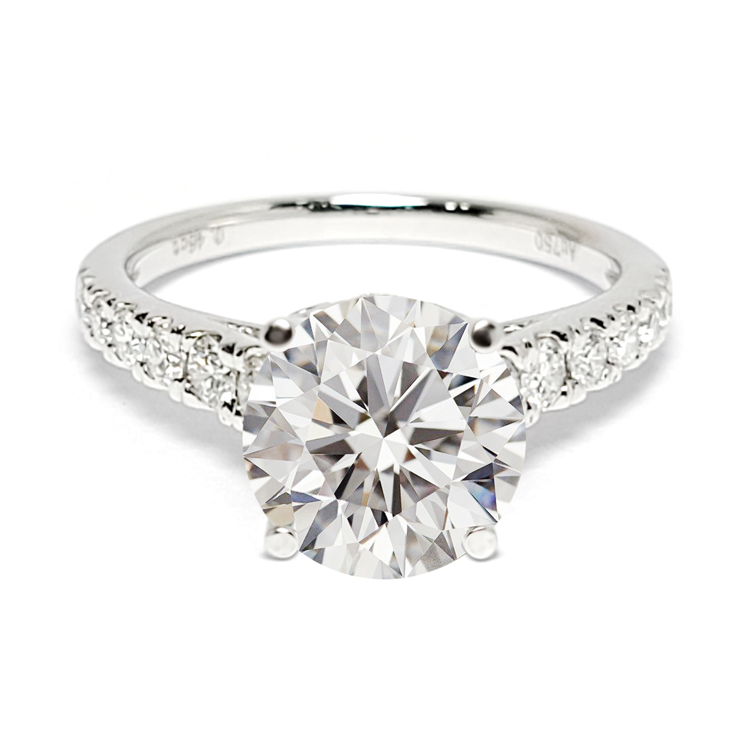 18K 白金天然鑽石戒指托 (RS41H110206M)