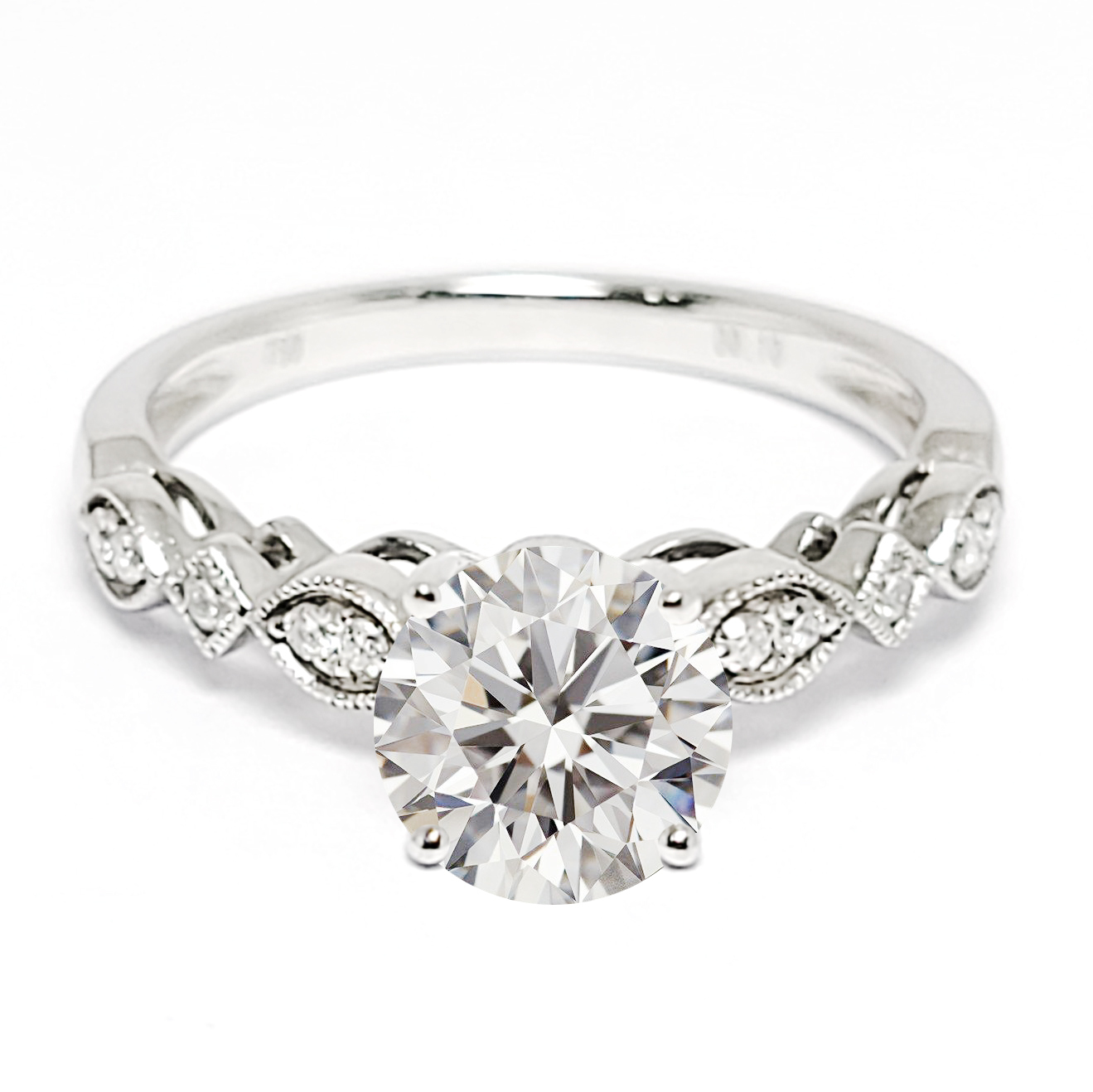 18K 白金鑽石戒指托(RS24H8427RM10)