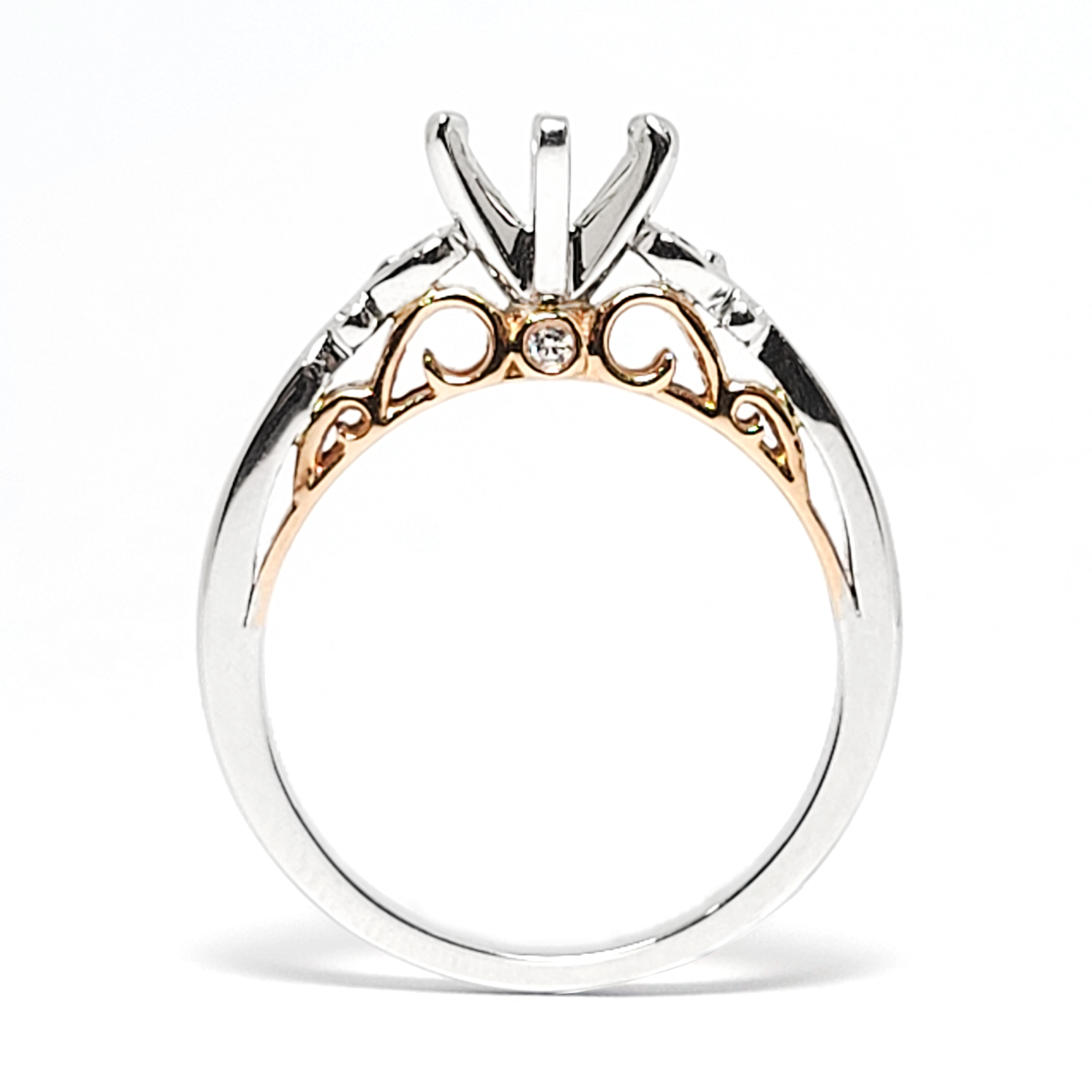 18K 白/玫瑰金天然鑽石戒指托 (RS22H23341AX)