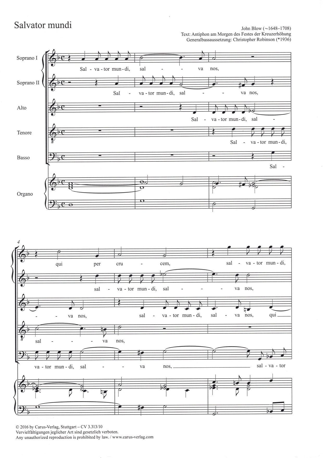 【混聲五部】《Salvator mundi》