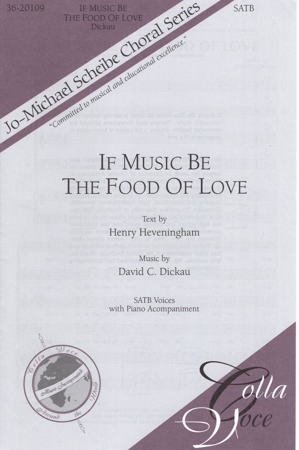 【混聲四部】《If Music Be the Food of Love》