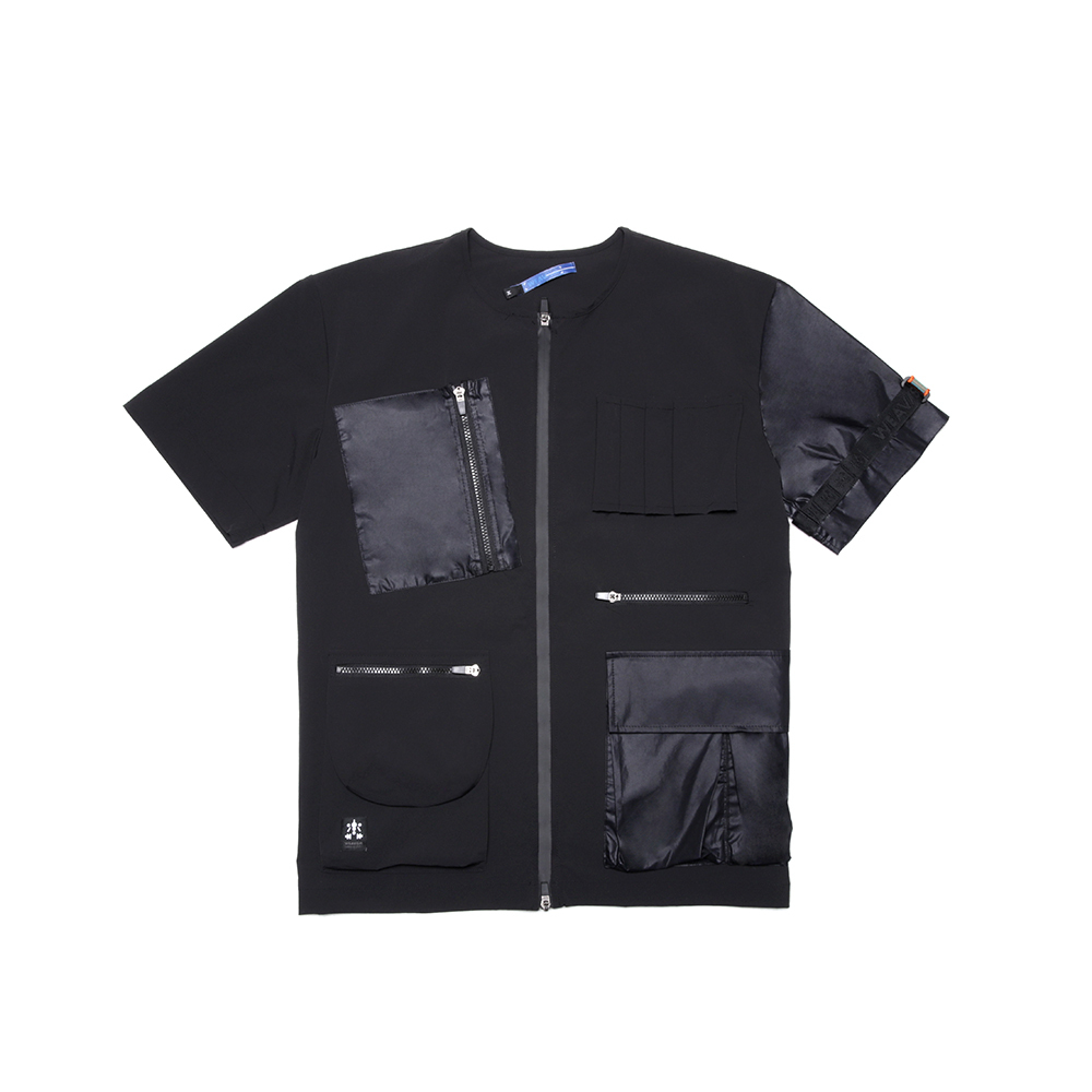 多口袋拉鍊上衣 - 黑