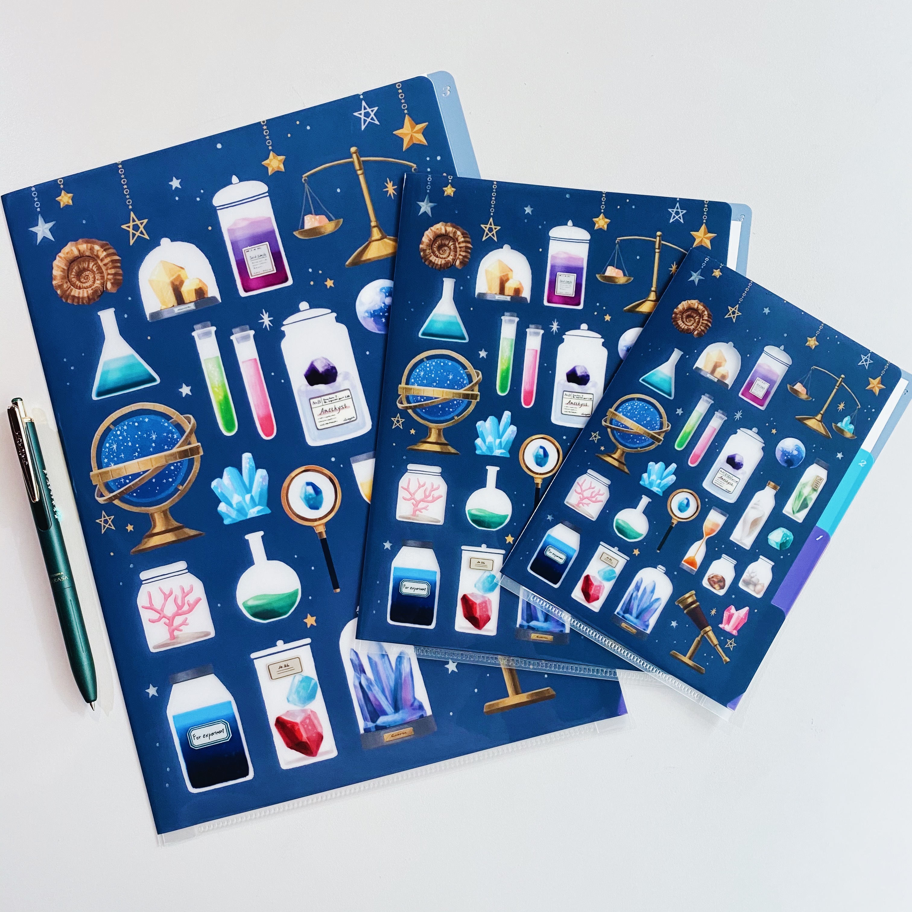 MIDORI 三層資料夾 寶石款 (3種尺寸）