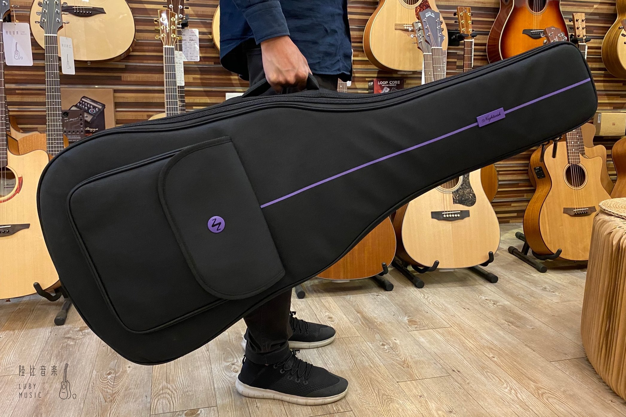 高級木吉他琴袋 可裝39-41吋吉他 厚度30mm 有內枕保護 雙肩背 防潑水 吉他袋 Nightwish miniwish 第 5 張圖片｜三峽吉他 / Bass