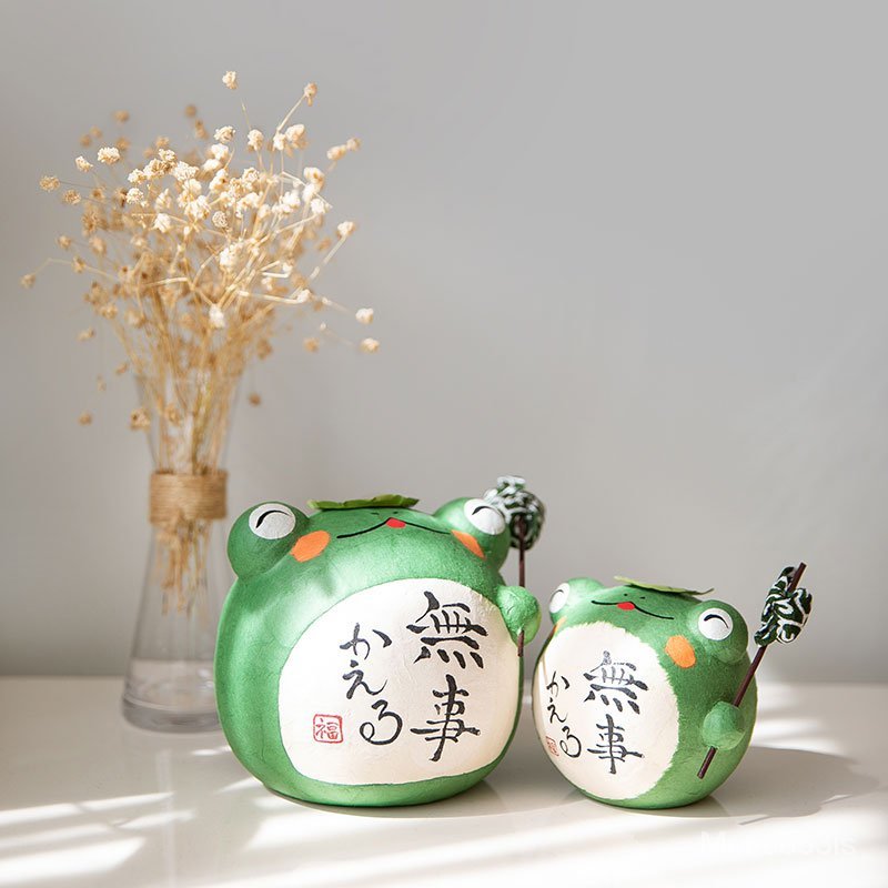 幸福無事青蛙 日本手作和紙擺設