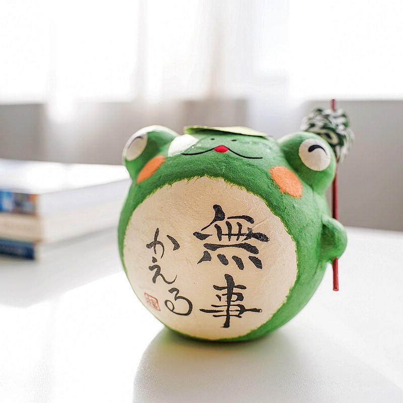 幸福無事青蛙 日本手作和紙擺設