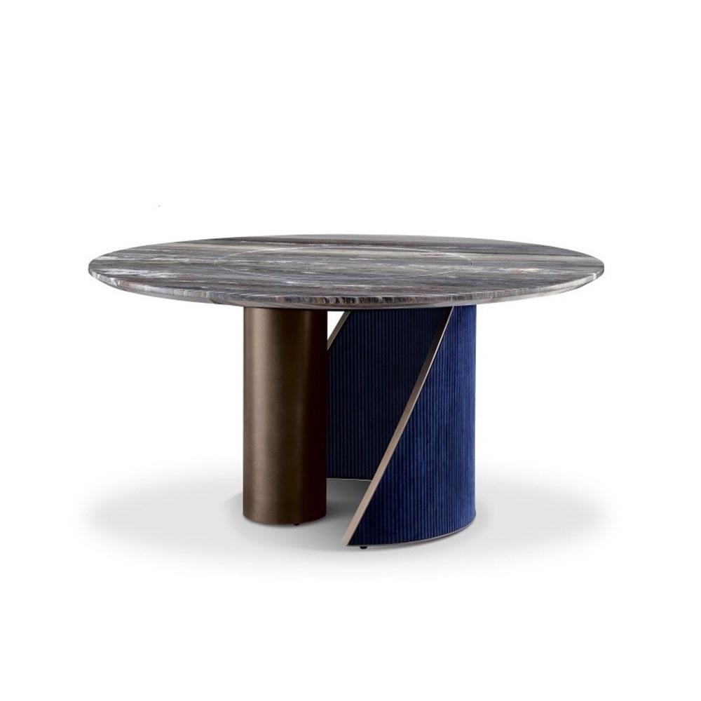 9305 拉絲棕色灰皮圓餐桌