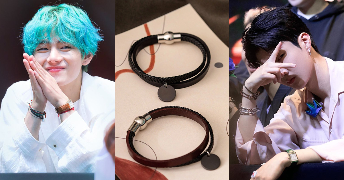 休閒又帥氣的編織手環不只深受BTS喜愛，也經常出現在其他男團的私服中。