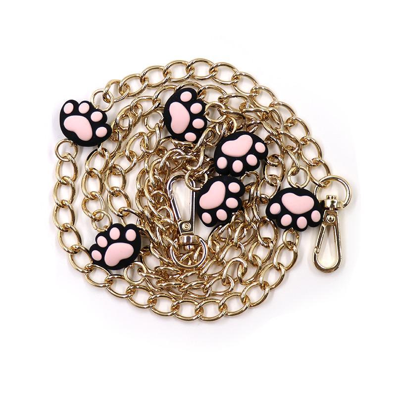 Candies 金屬腳印長鏈(黑)-125公分