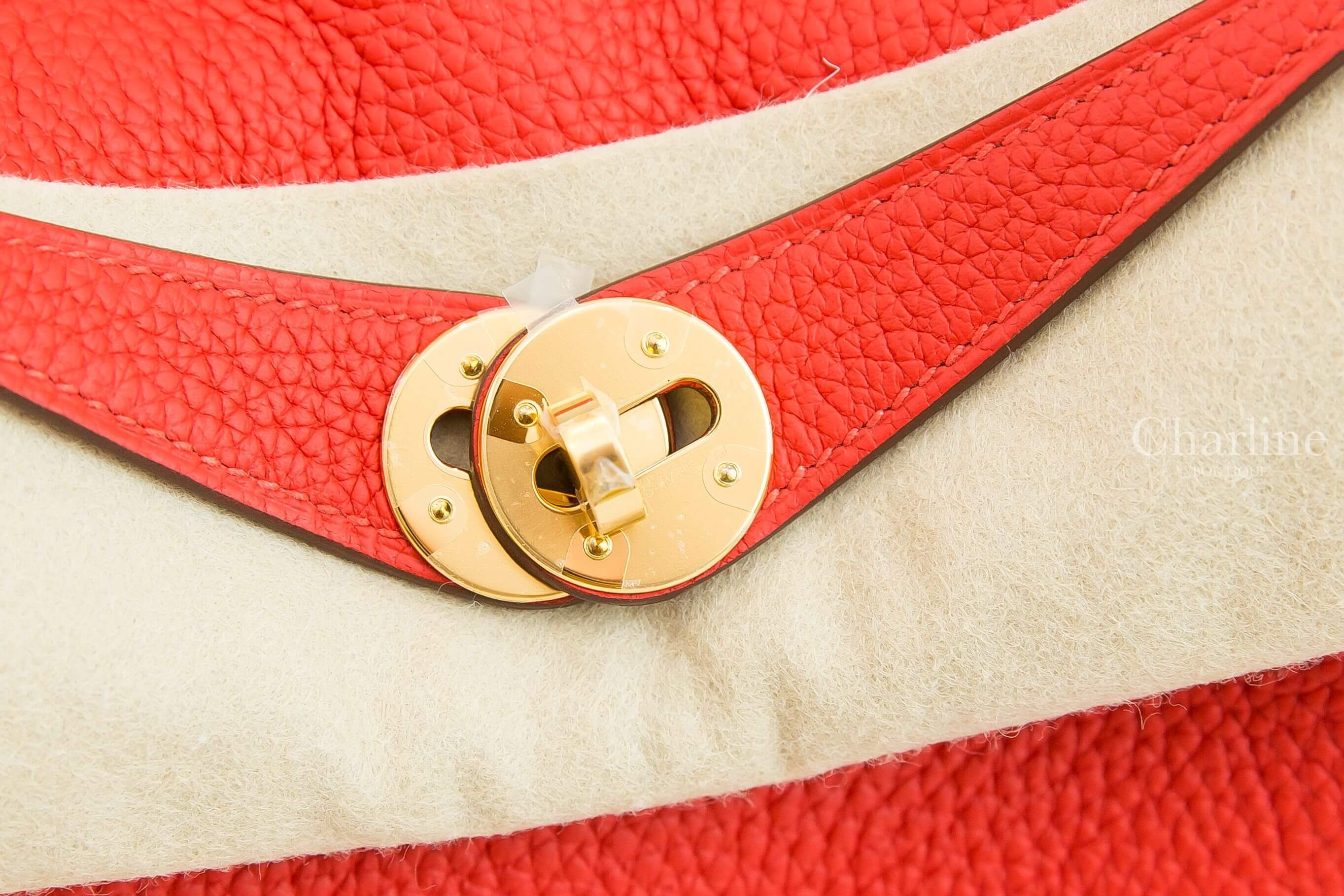 Hermès Lindy 26cm S5 Rouge Tomate Taurillon Clemence 蕃茄紅金釦