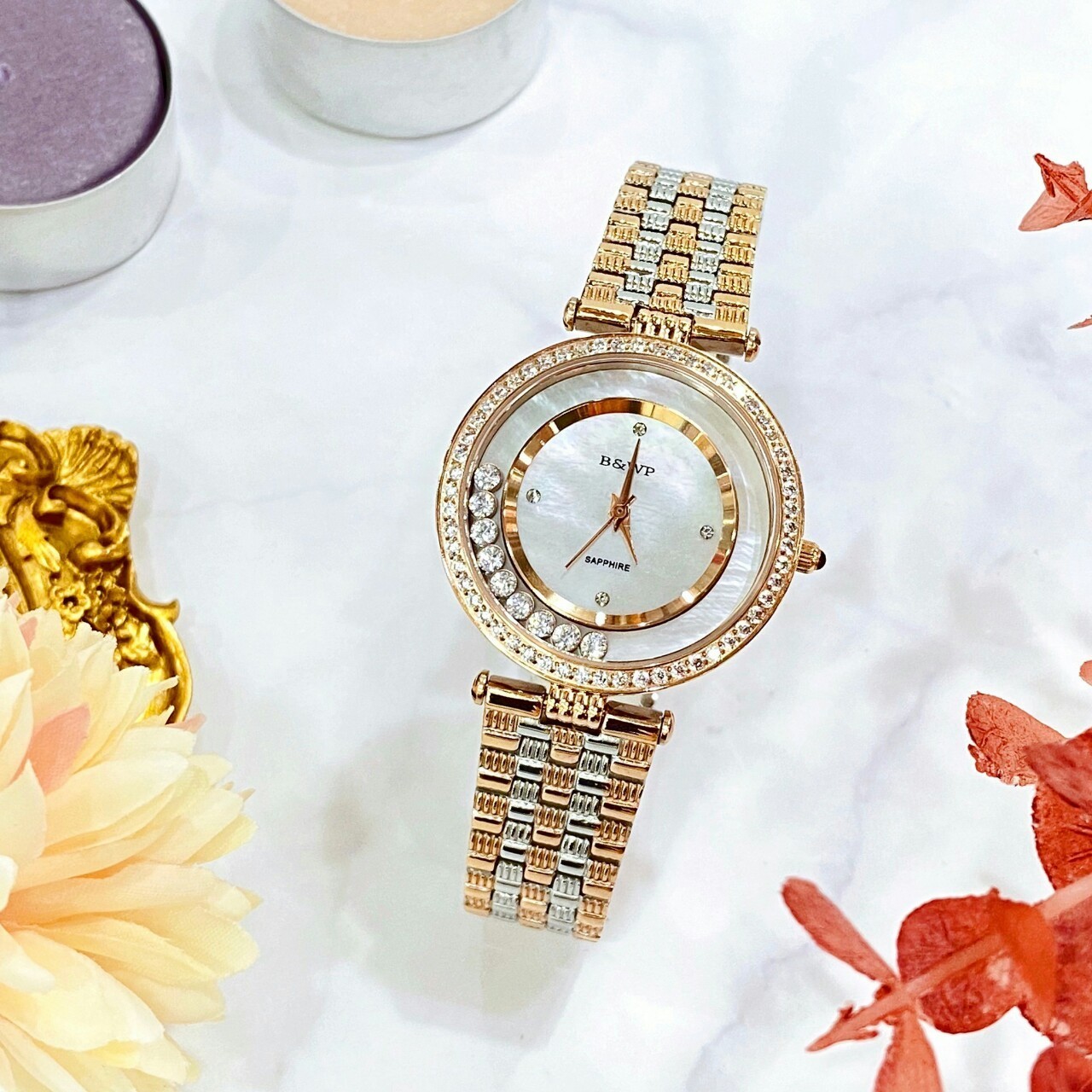 【B&WP】快樂鑽系列 優雅質感半玫瑰金女錶 BWP61253AARG 32mm 現代鐘錶