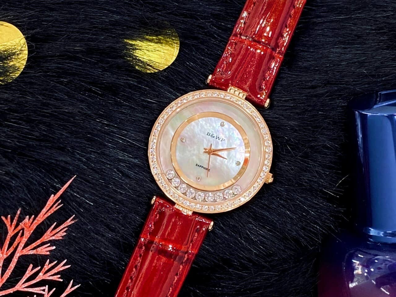 【B&WP】快樂鑽系列 優雅質感紅色皮帶女錶 BWP61253AARGR 32mm 現代鐘錶