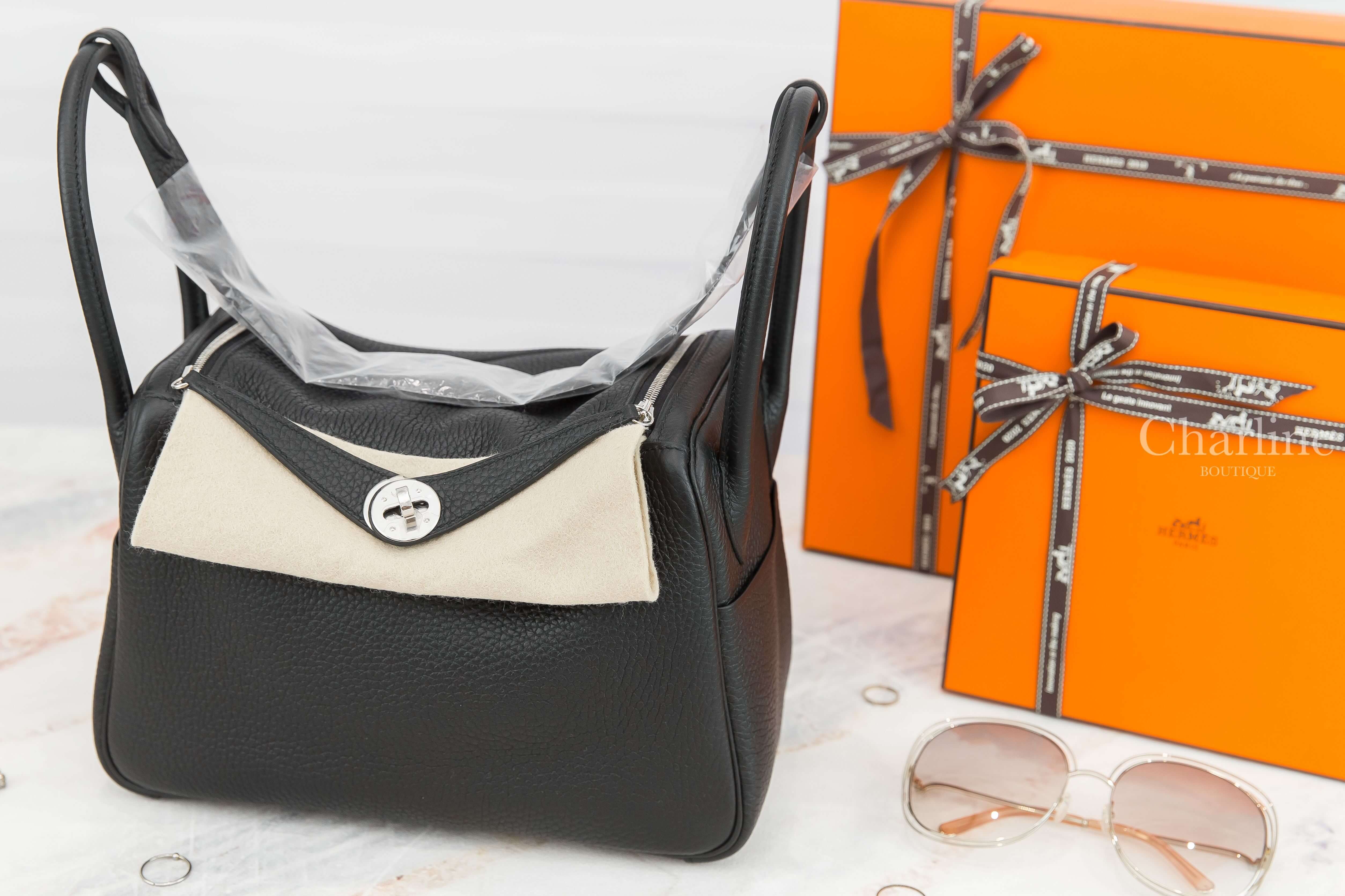Hermès Lindy 26cm 89 Noir Taurillon Clemence Y刻黑色銀釦-Charline Boutique 精品代購