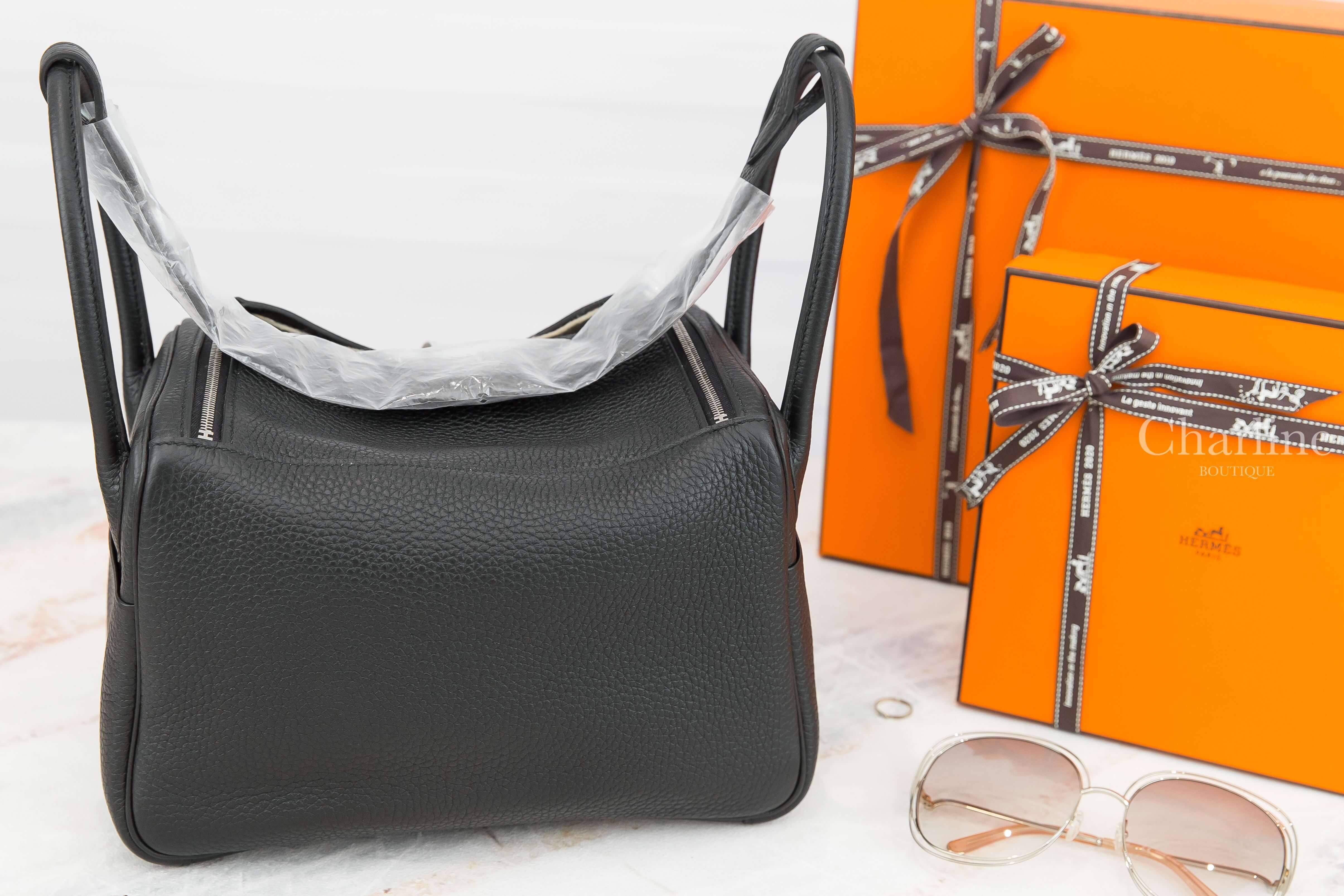 Hermès Lindy 26cm 89 Noir Taurillon Clemence Y刻黑色銀釦-Charline Boutique 精品代購