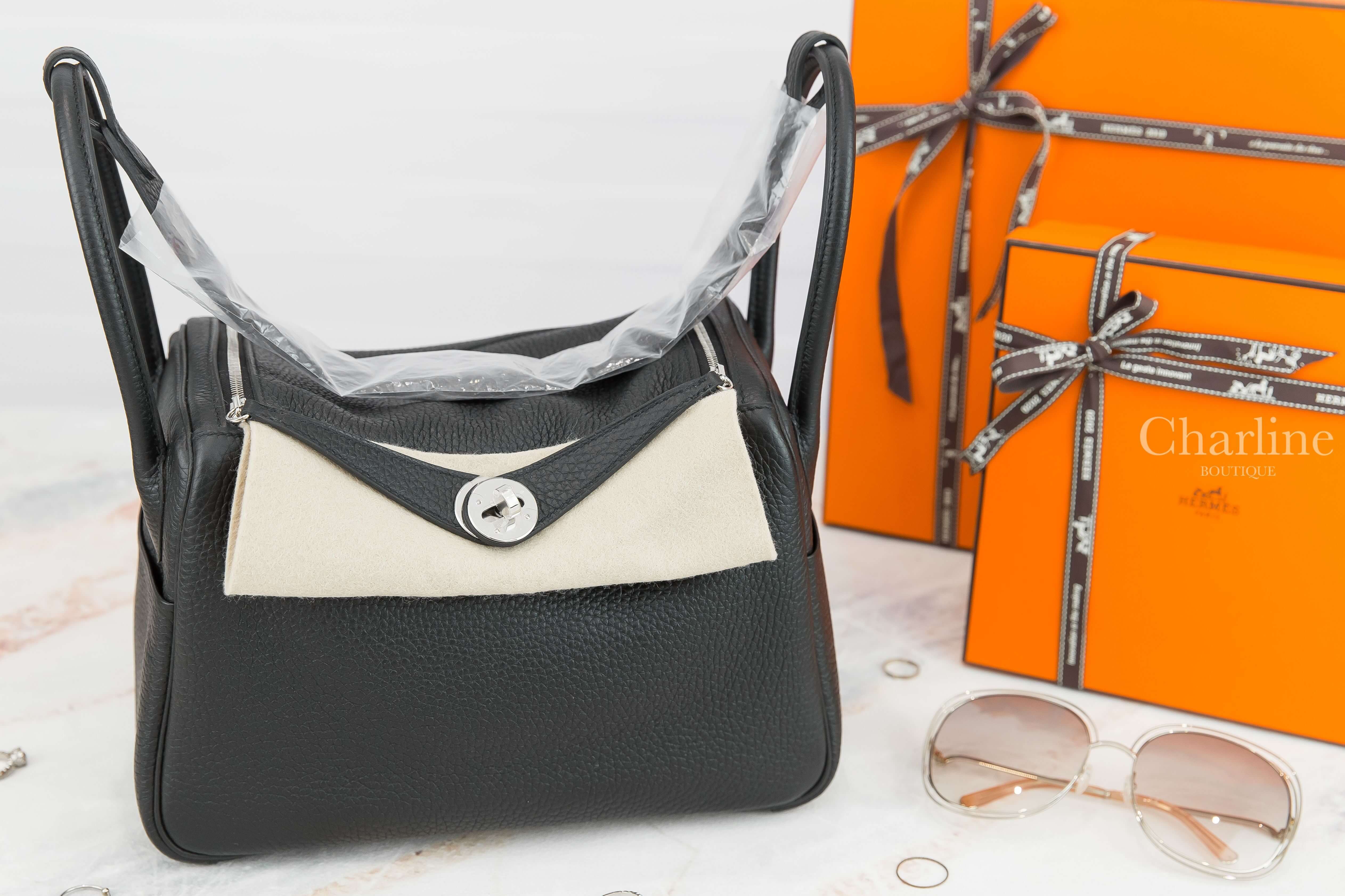 Hermès Lindy 26cm 89 Noir Taurillon Clemence Y刻黑色銀釦-Charline Boutique 精品代購