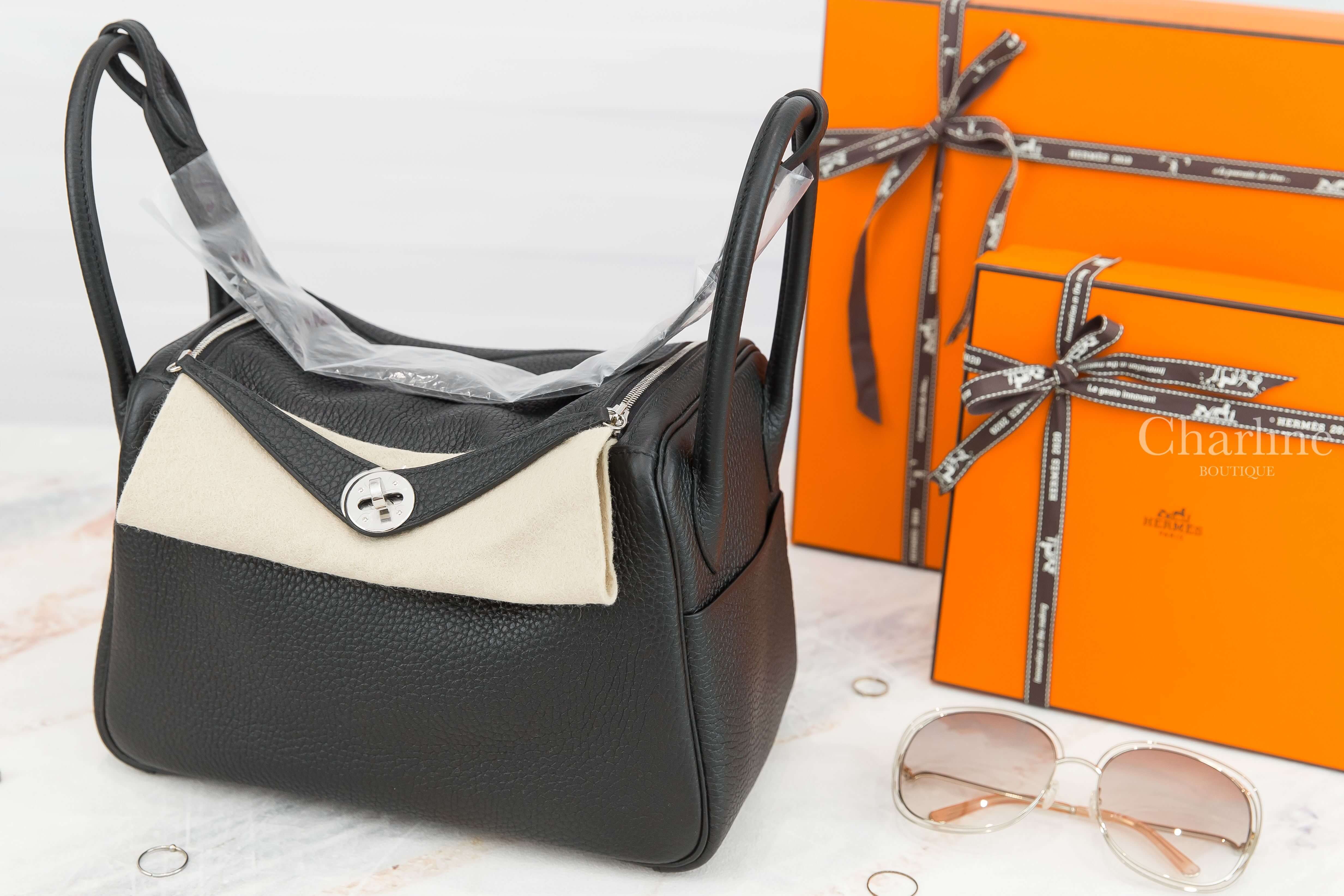 Hermès Lindy 26cm 89 Noir Taurillon Clemence Y刻黑色銀釦-Charline Boutique 精品代購