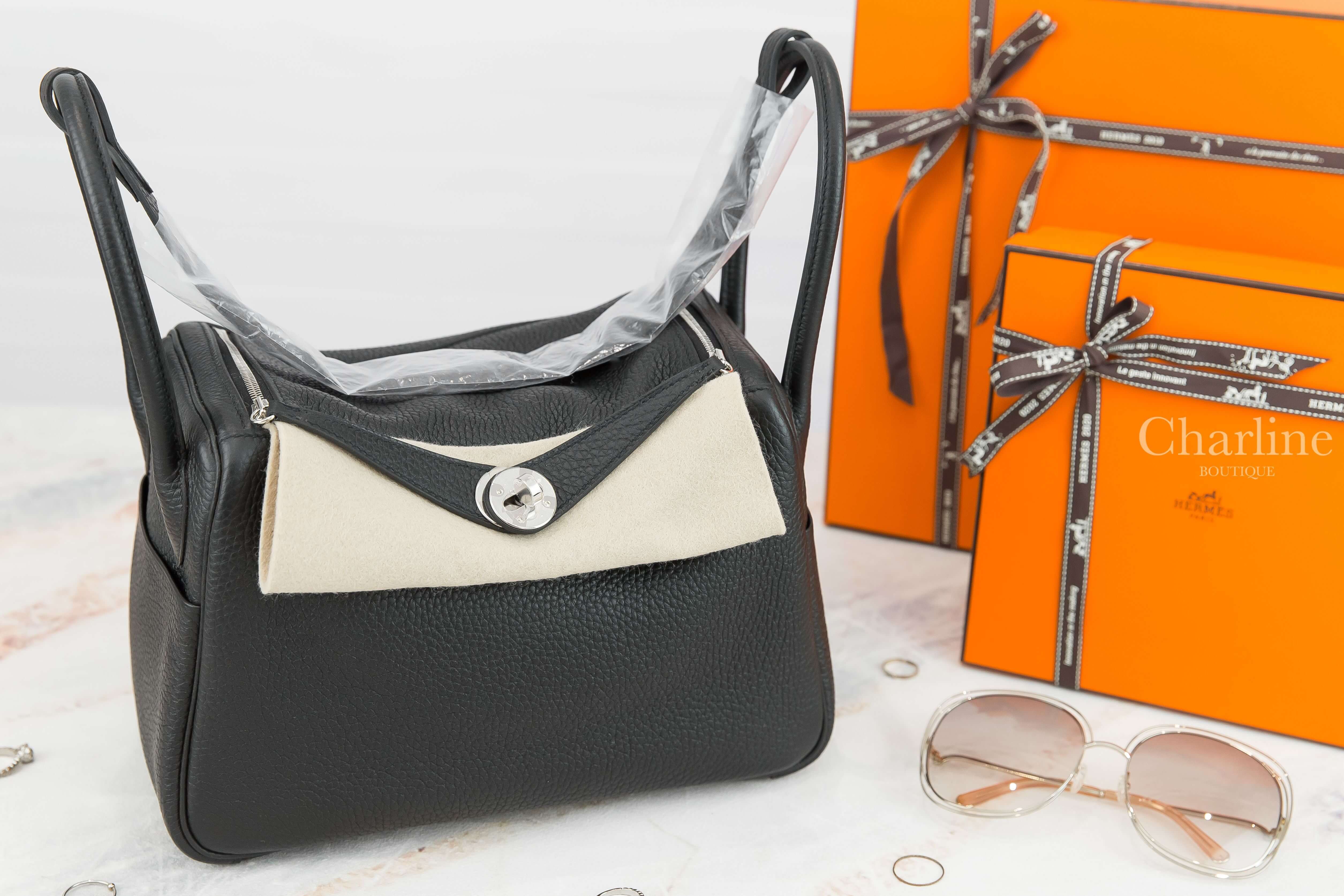 Hermès Lindy 26cm 89 Noir Taurillon Clemence Y刻黑色銀釦-Charline Boutique 精品代購