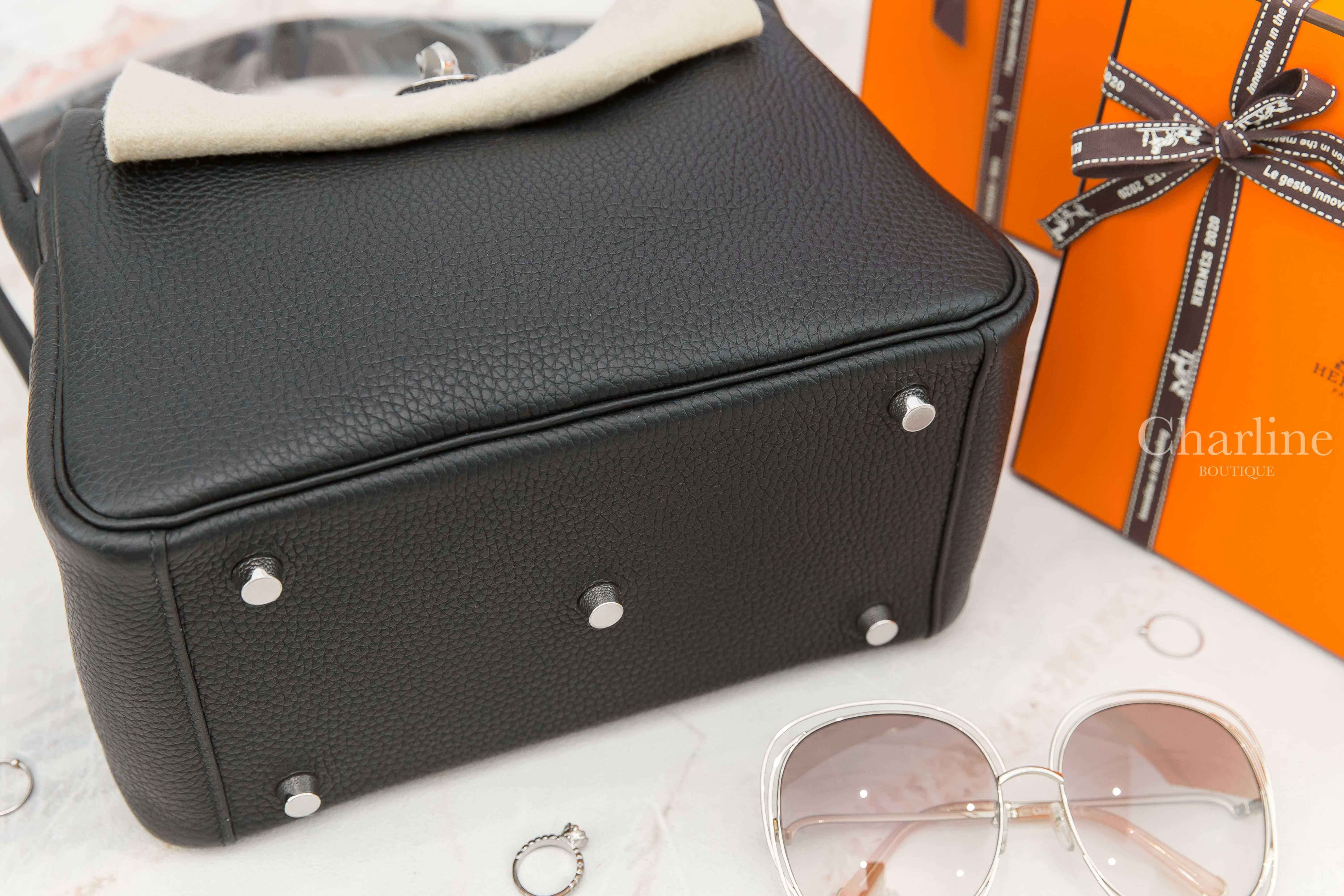 Hermès Lindy 26cm 89 Noir Taurillon Clemence Y刻黑色銀釦-Charline Boutique 精品代購