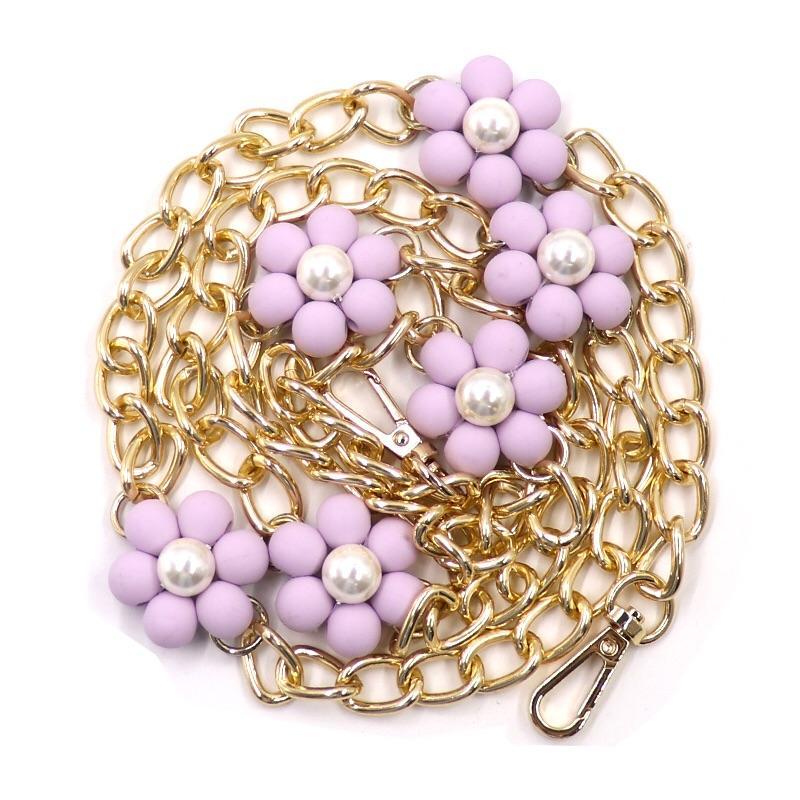 Candies 金屬花朵長鏈(紫)-125公分