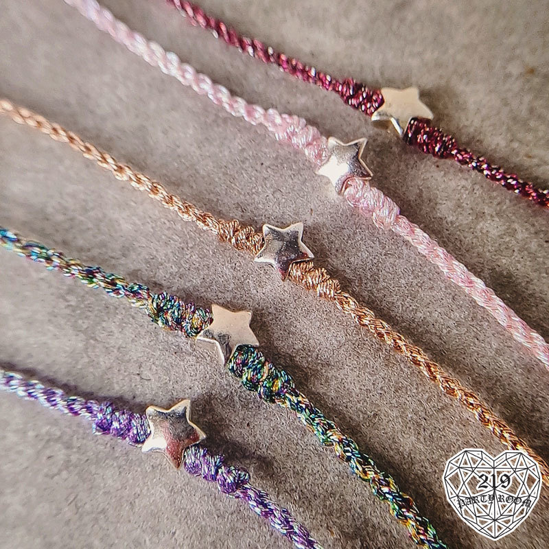 純銀星星幸運紅線