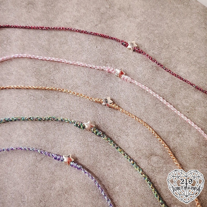 純銀星星幸運紅線