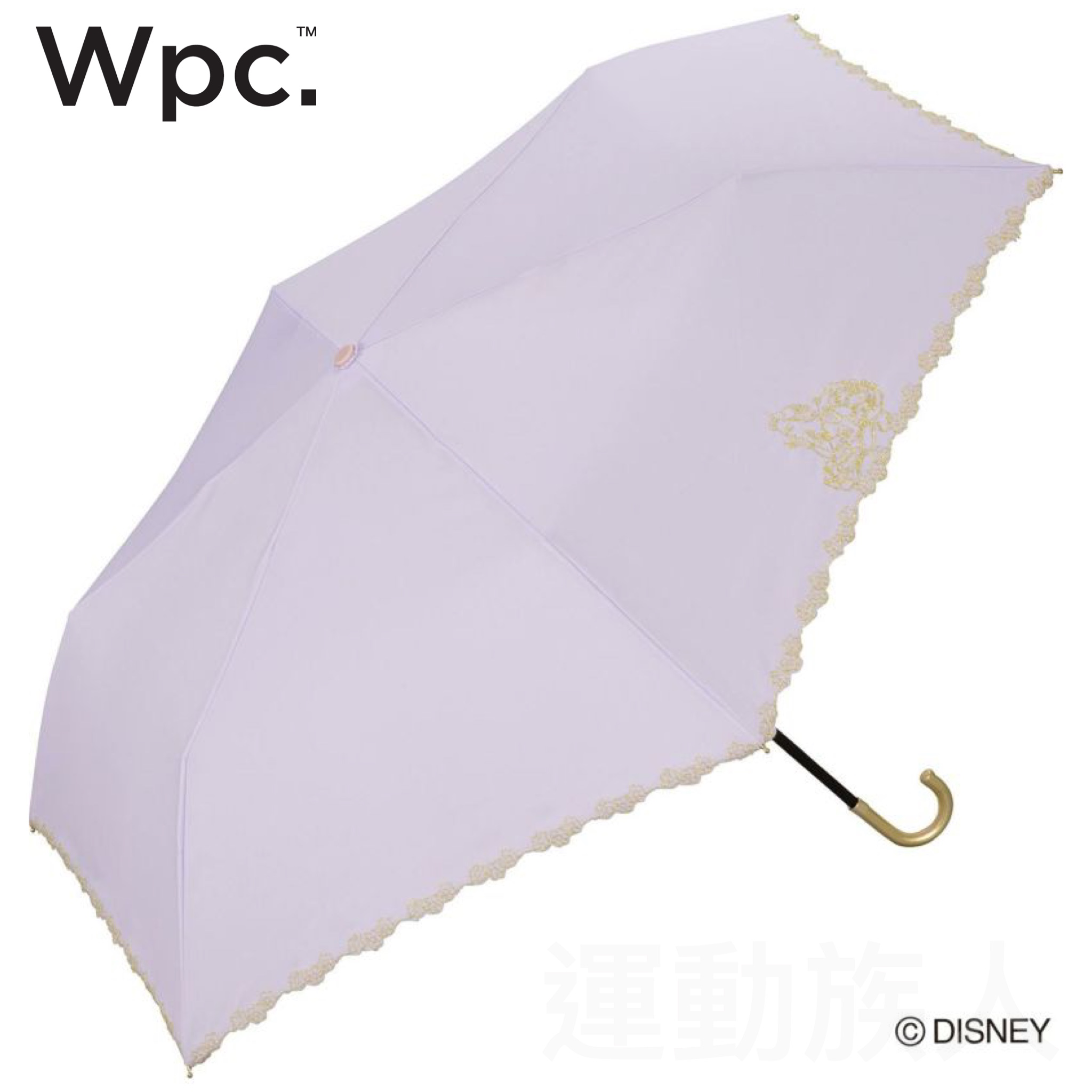 💥日本直送】Wpc. X Disney 晴雨兼用防UV 短雨傘折疊傘縮骨遮長髮公主紫色