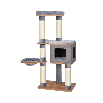 美國Petpals 質感雙洞貓窩跳台 -3層PP-19759