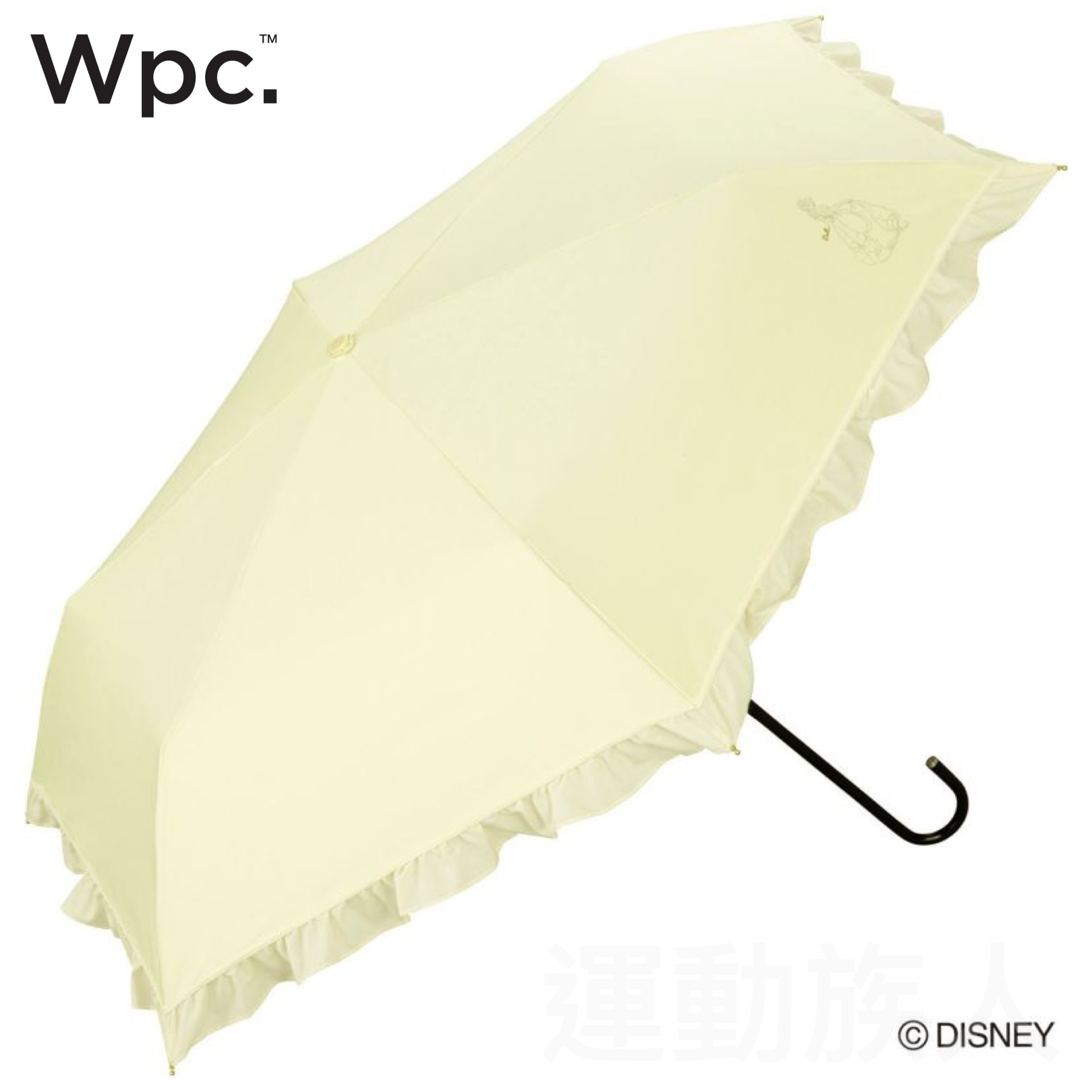 💥日本直送】Wpc. X Disney公主荷葉邊晴雨兼用防UV 折疊傘縮骨遮黃色Belle