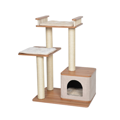 美國Petpals 原木觀景貓跳台-3層PP-19755