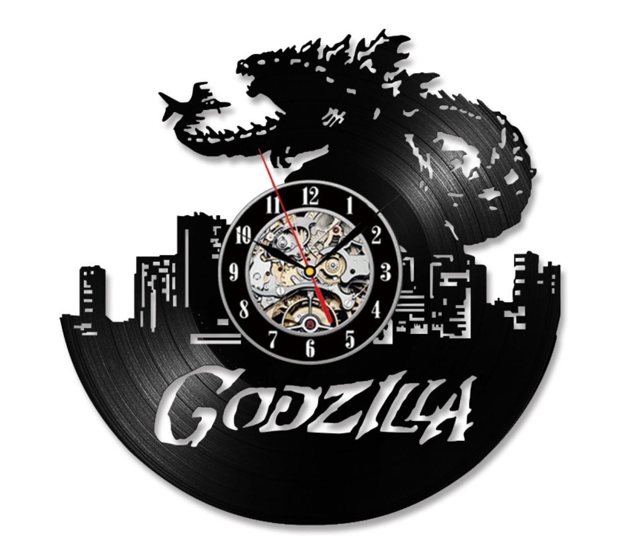 Godzilla 哥吉拉 Wall Clock LED黑膠造型壁掛時鐘 30cm