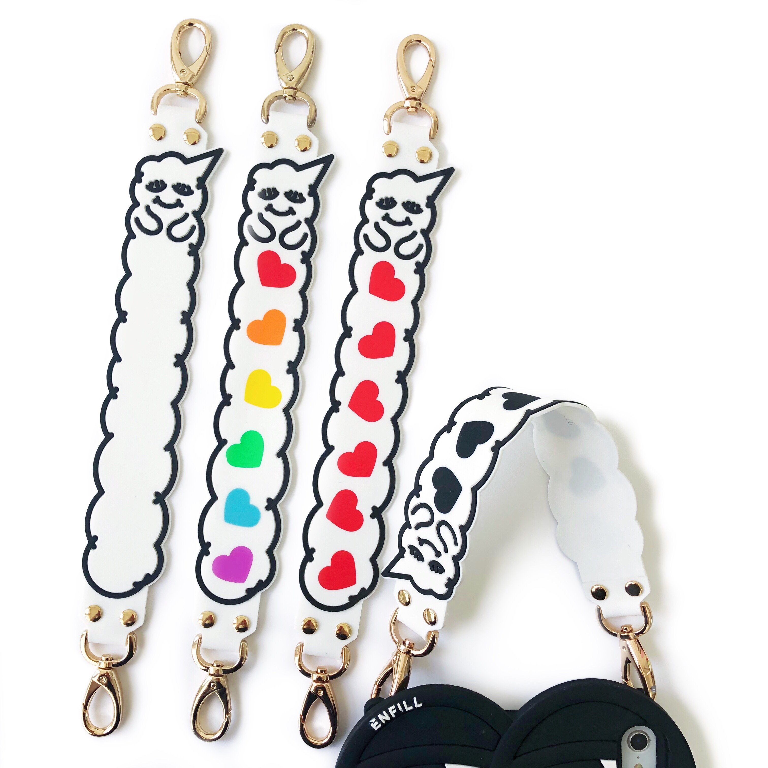 Candies Happy Strap睡眠寶寶矽膠短鍊(愛心黑)