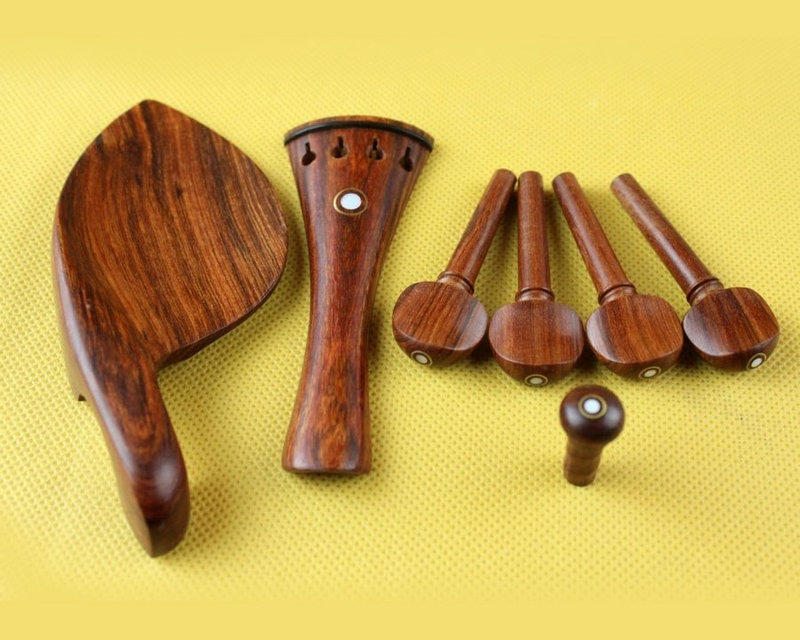 V-V87 小提琴雞翅木配件 4/4 拉弦板.弦軸.腮托