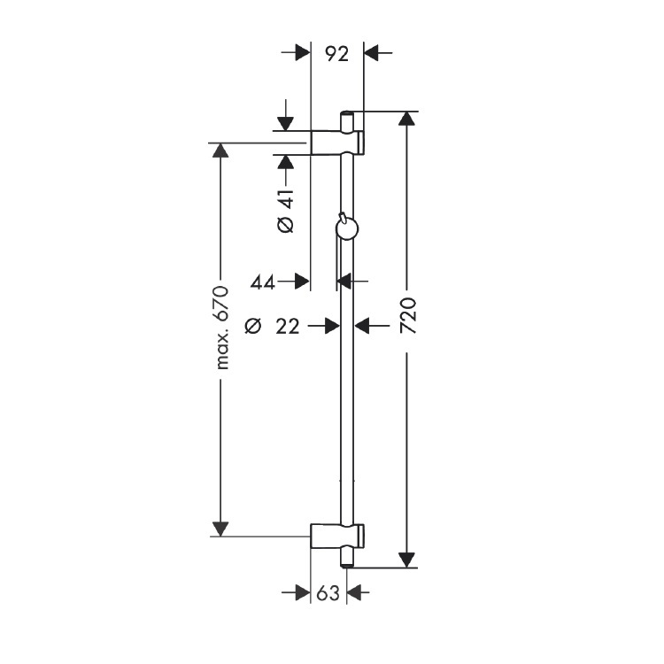 hansgrohe Unica Reno 27704, -000 Sliding Bar
