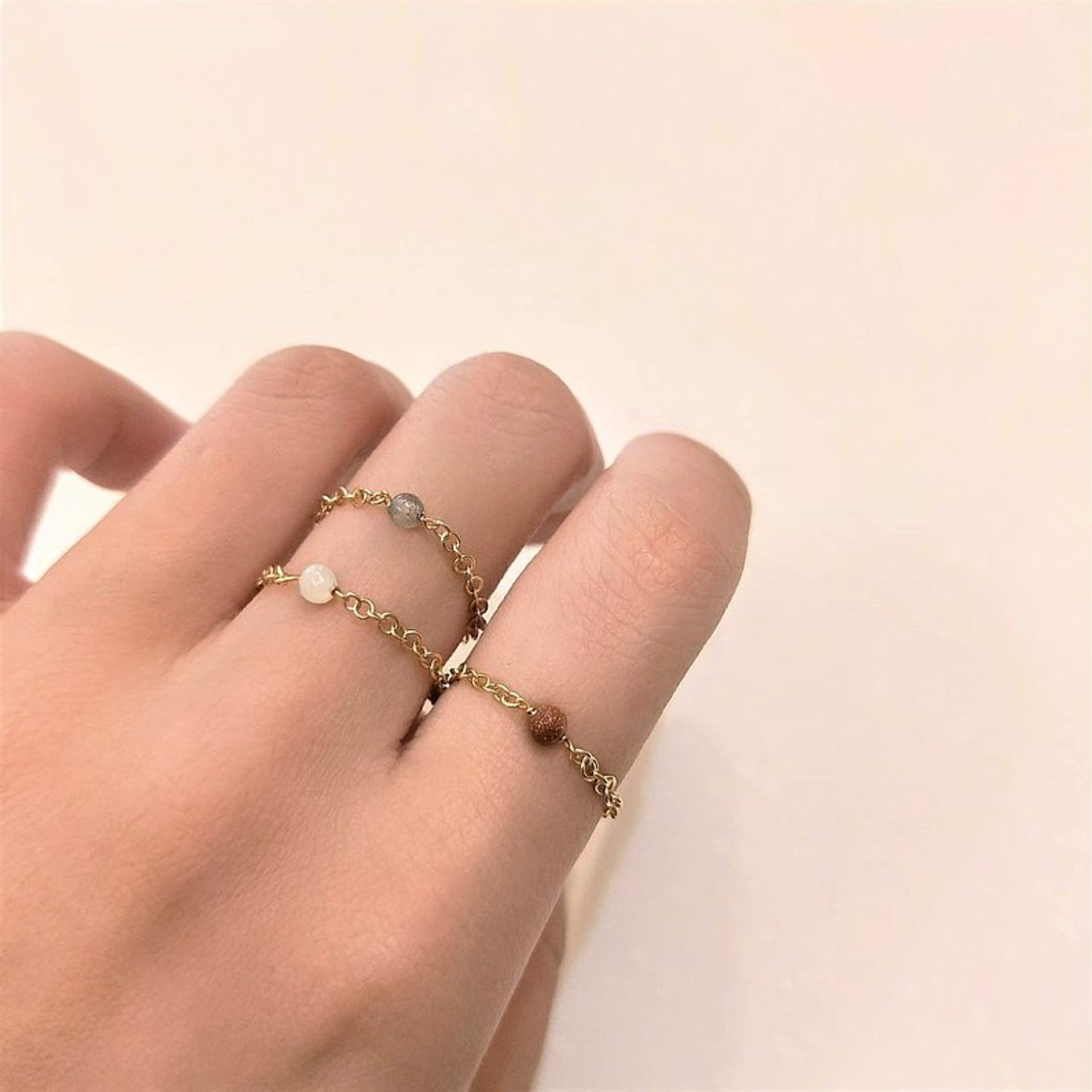 │輕奢│願望 • 天然石鍊戒 • 美國14KGF