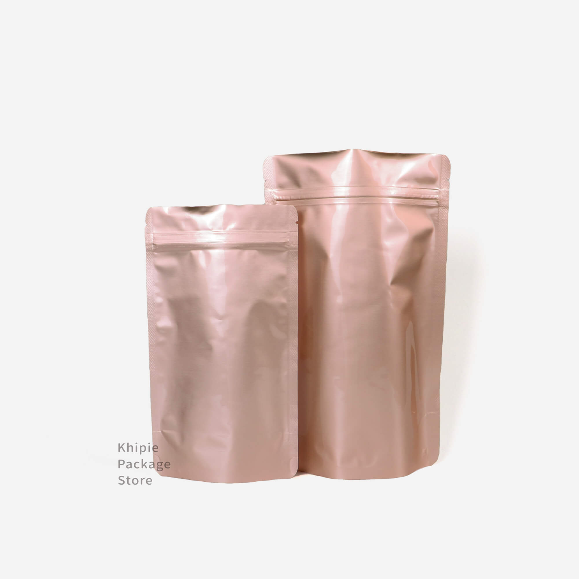 鋁箔夾鏈立袋｜玫瑰金｜全鋁