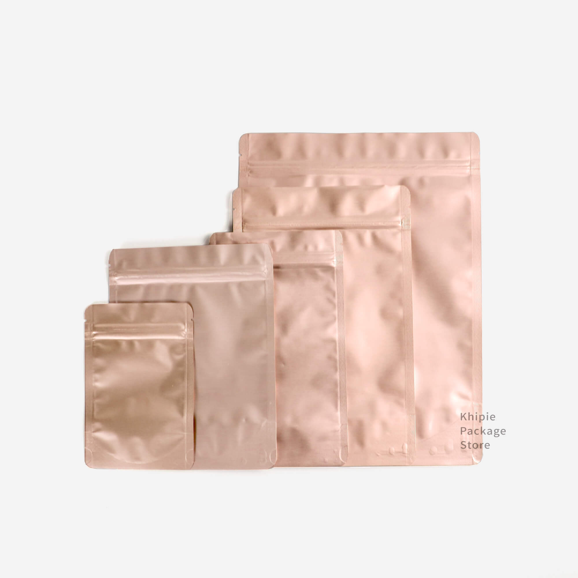 鋁箔夾鏈立袋｜玫瑰金｜全鋁