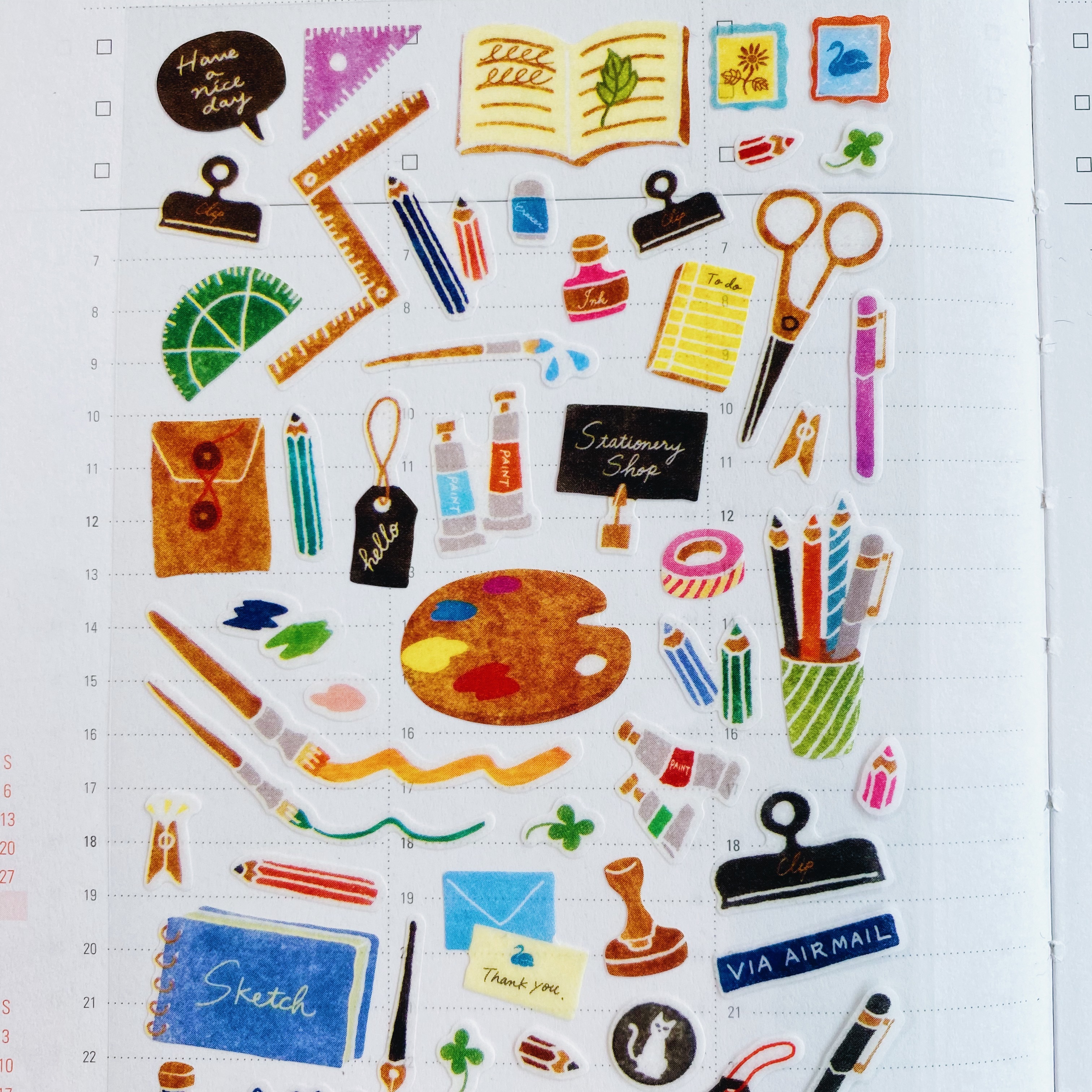 MIDORI 文具 水彩和紙貼紙