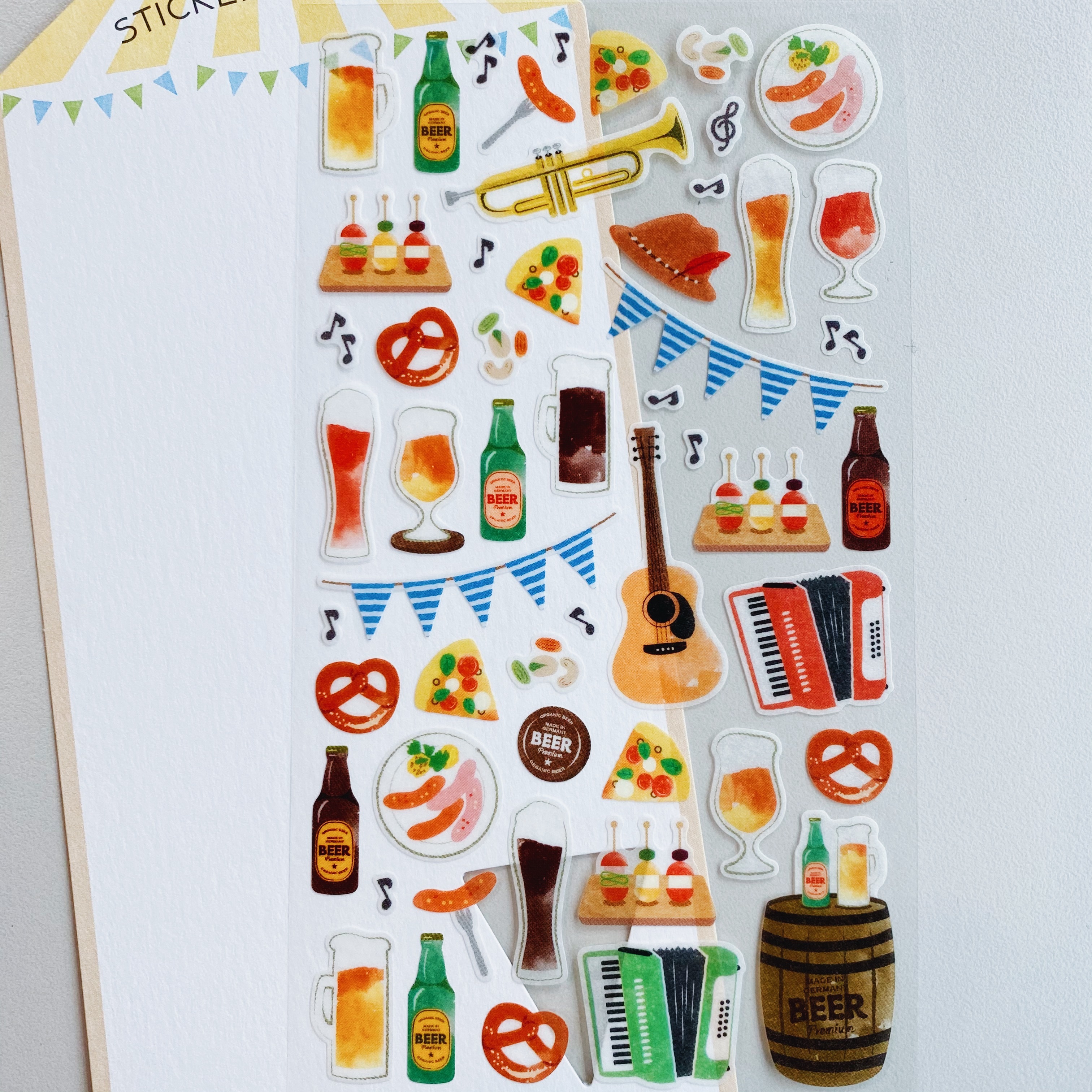 MIDORI 啤酒 水彩和紙貼紙