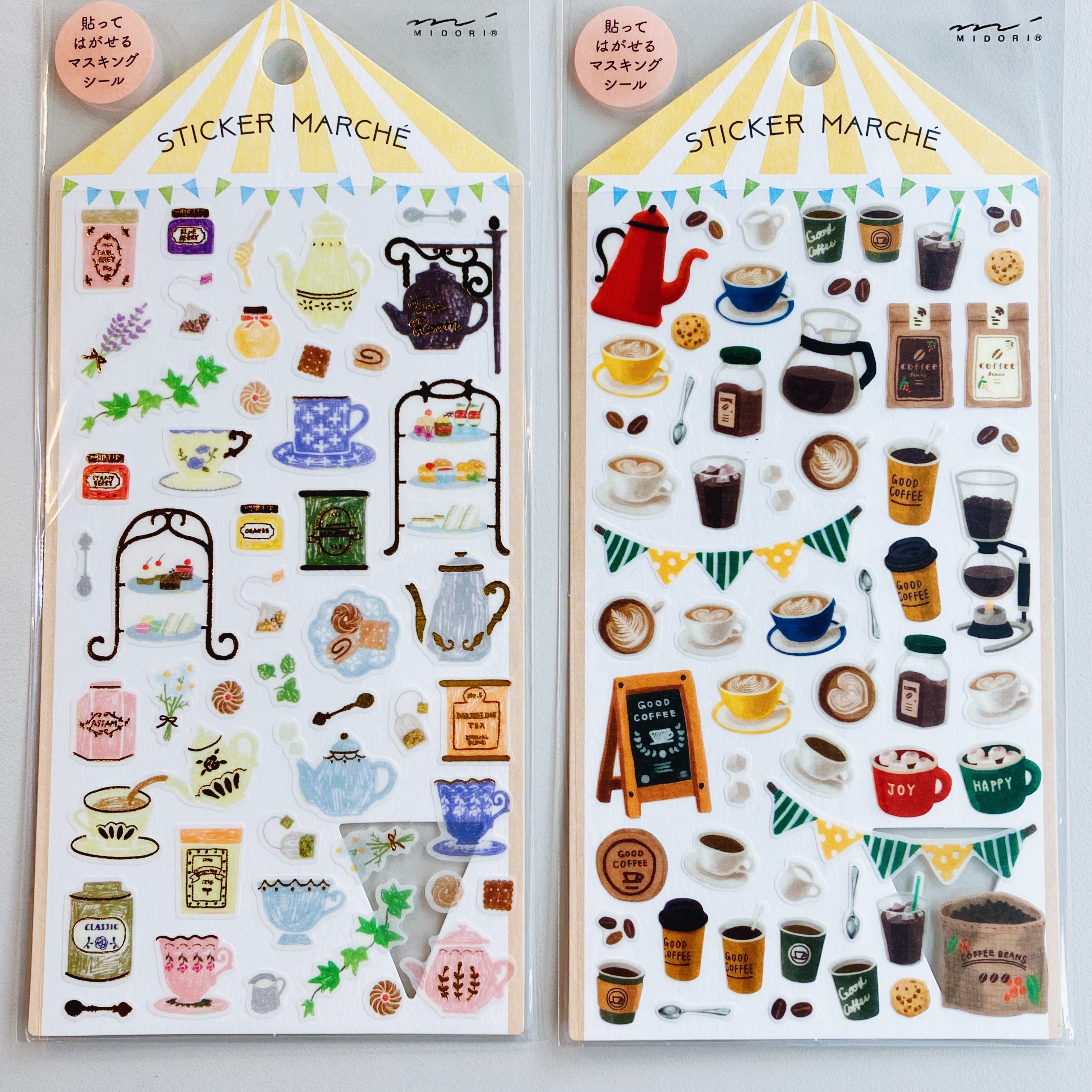 MIDORI 下午茶  水彩和紙貼紙