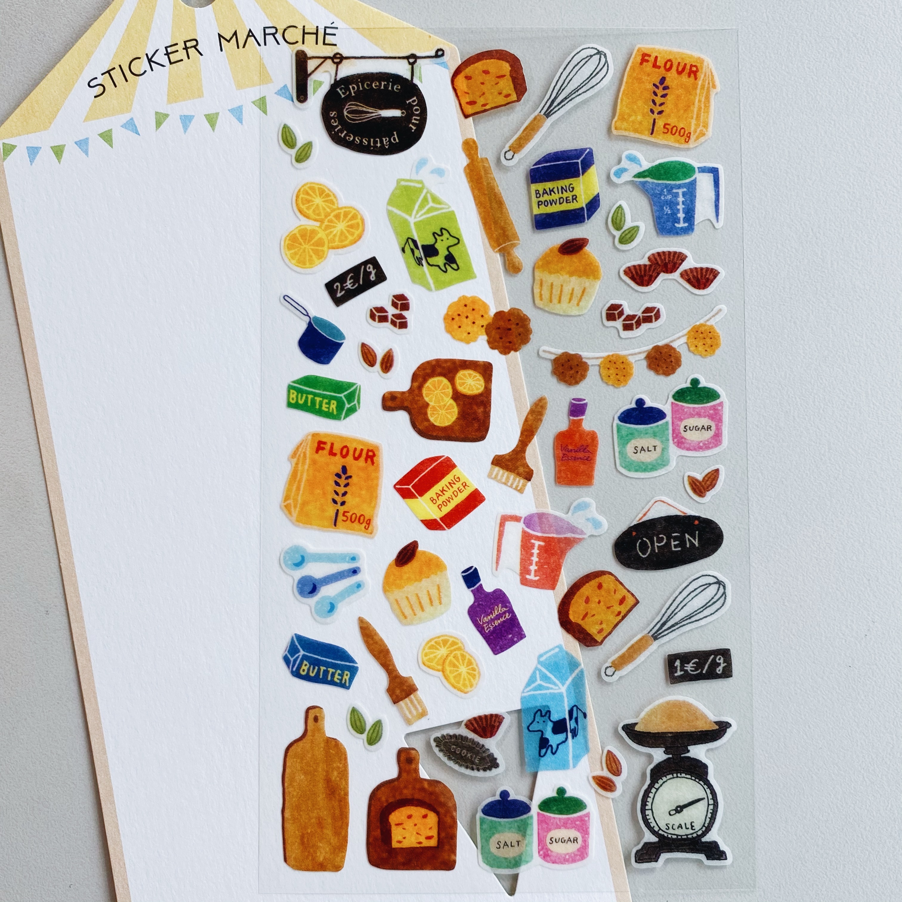 MIDORI 甜點器具 水彩和紙貼紙