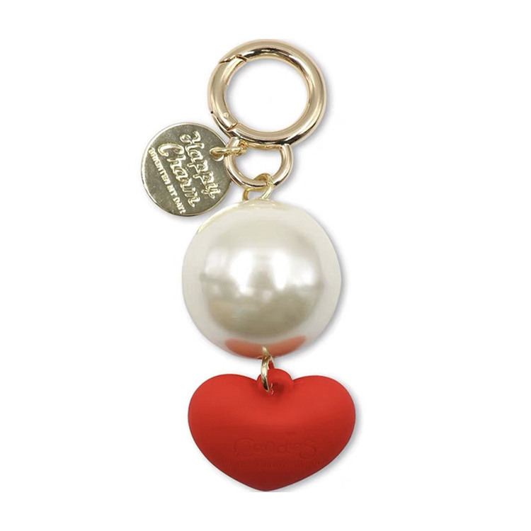 Candies Happy Charm 珍珠愛心鑰匙圈(紅)