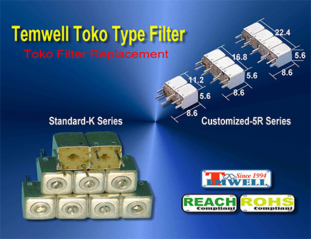 Standard Bandpass Filter, in stock, tunable, toko filter