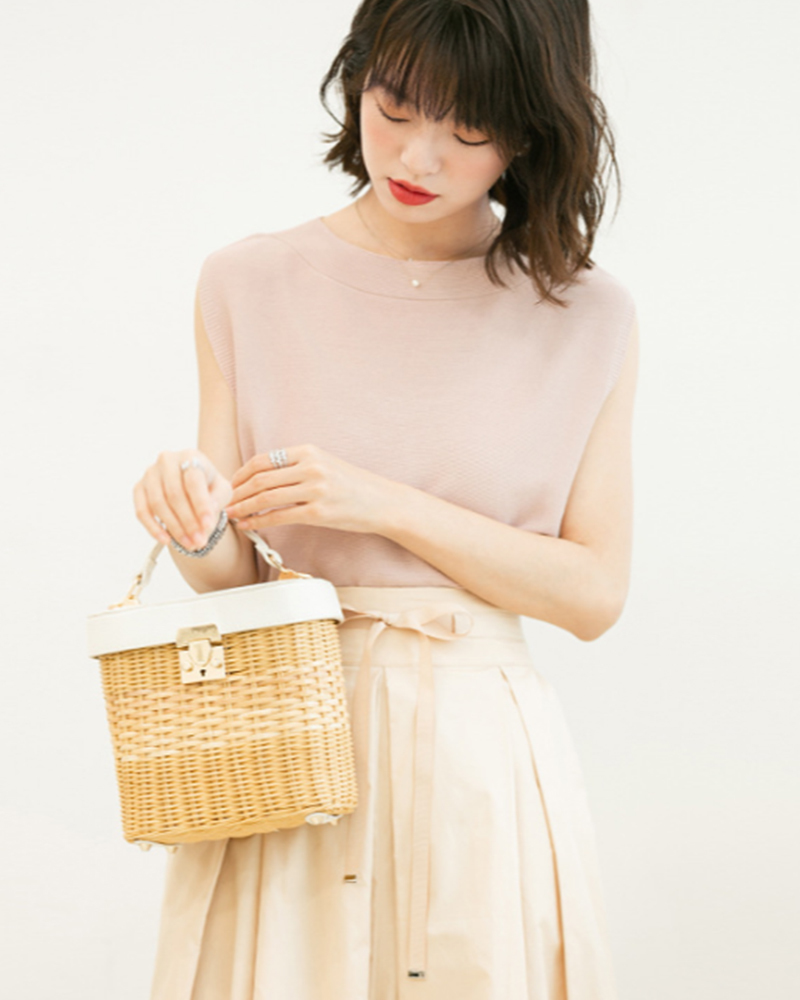 【零碼出清不退換】羅紋包袖削肩針織上衣