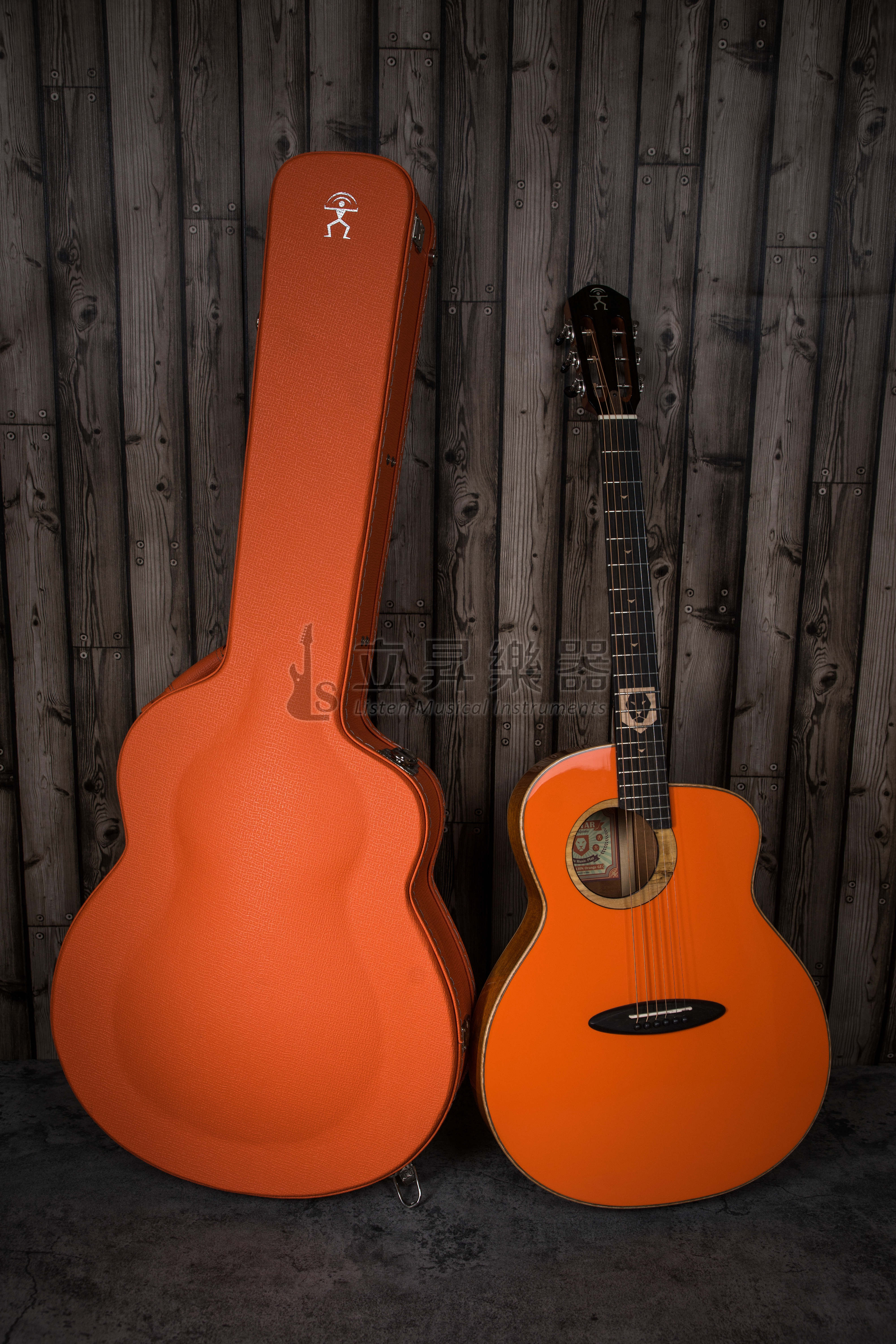 LOGT - 獅子合唱團 - 聯名全單吉他 LION Orange GT LOGTE 接電款 - 搭配 Air Air 拾音器【二手商品】