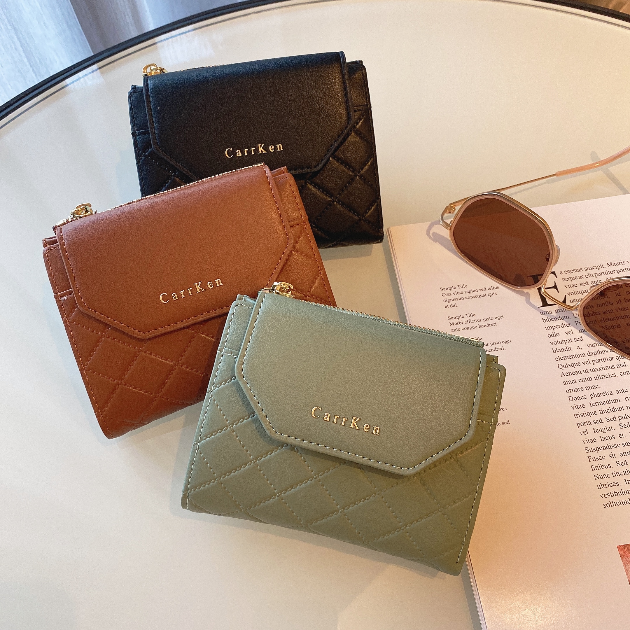 半菱格零錢短夾/四色