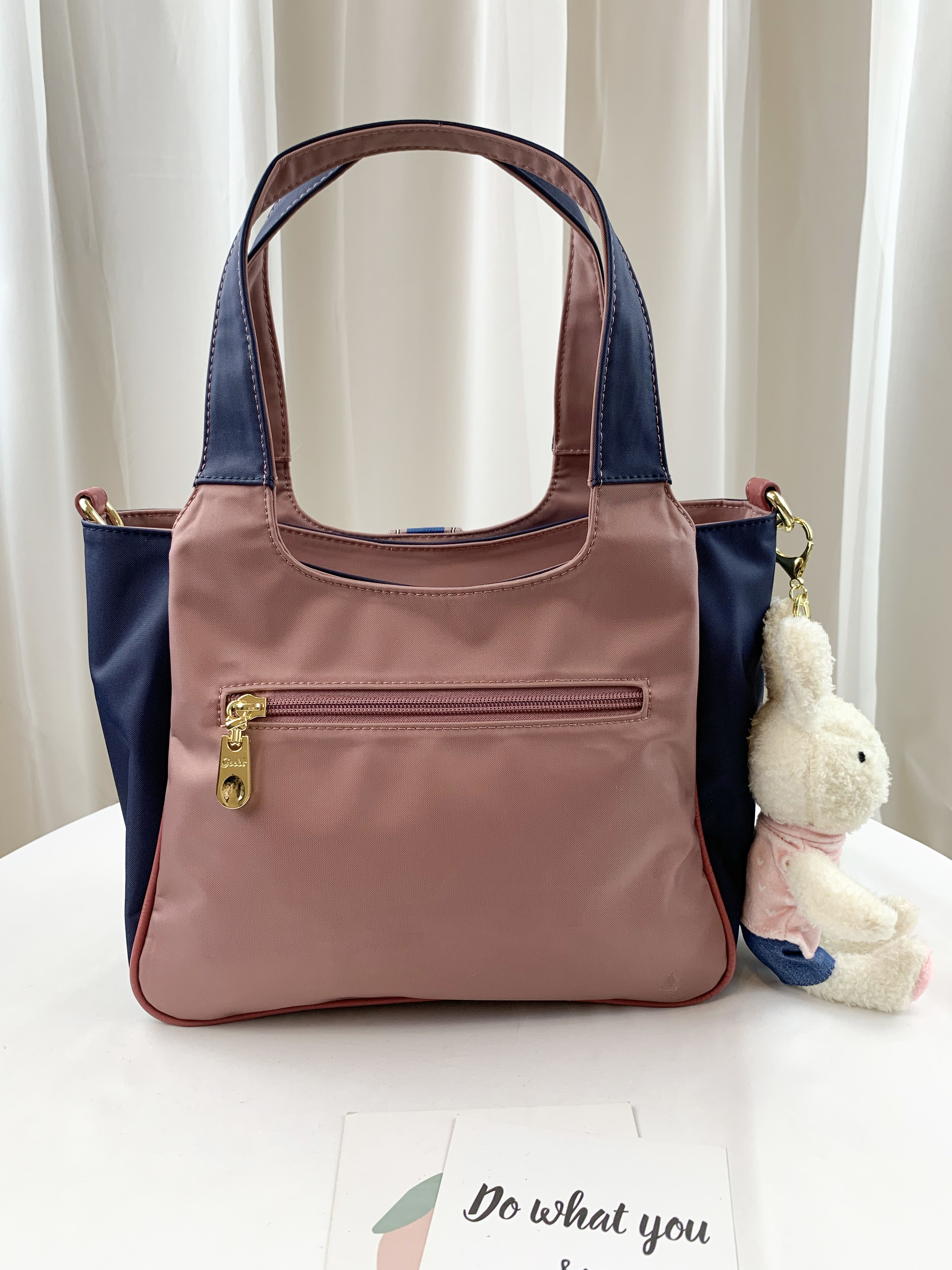 GOODS 織帶藍粉 尼龍手提包 / 側背包 #2198