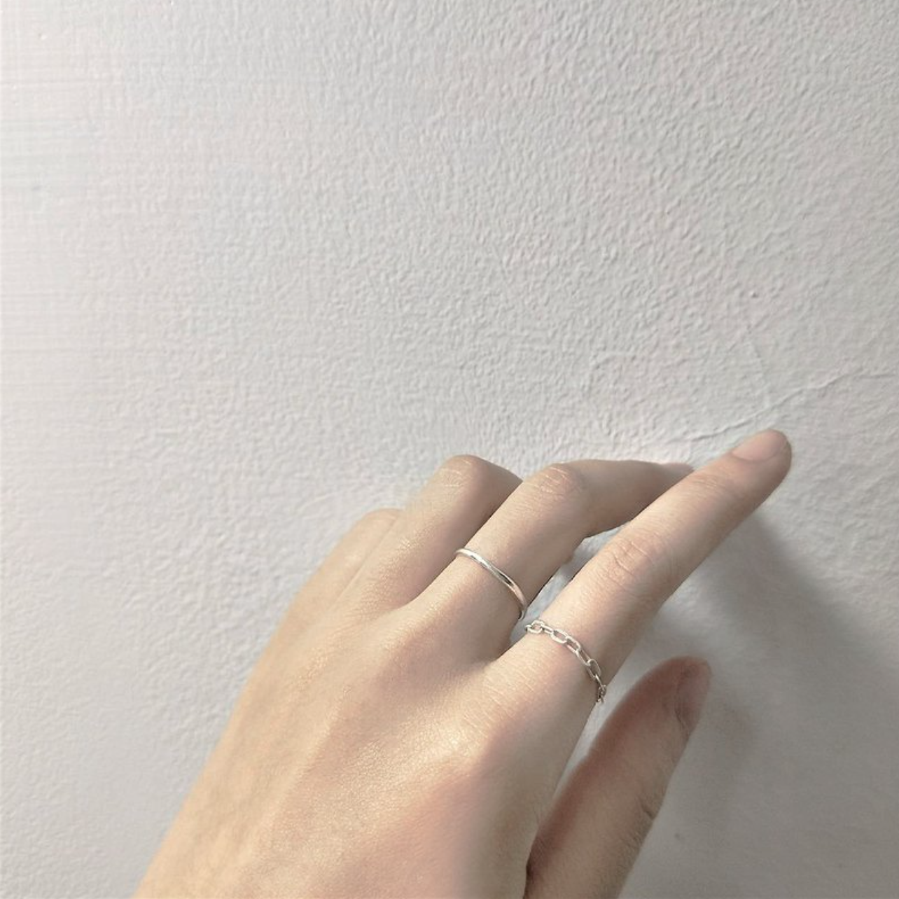 │套組│空氣感鍊戒 • 素圈戒 • 純銀戒指 • 極簡百搭 • 歐美首飾