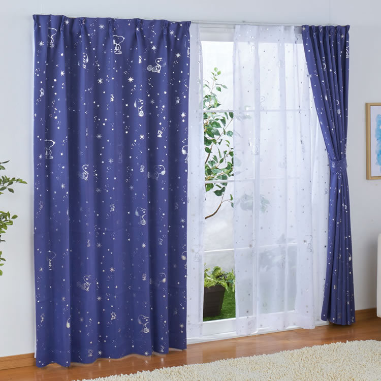 21147-SN Snoopy 星空2級遮光窗簾 + 窗紗 (一套4塊)  #JP-BD21-KO-5