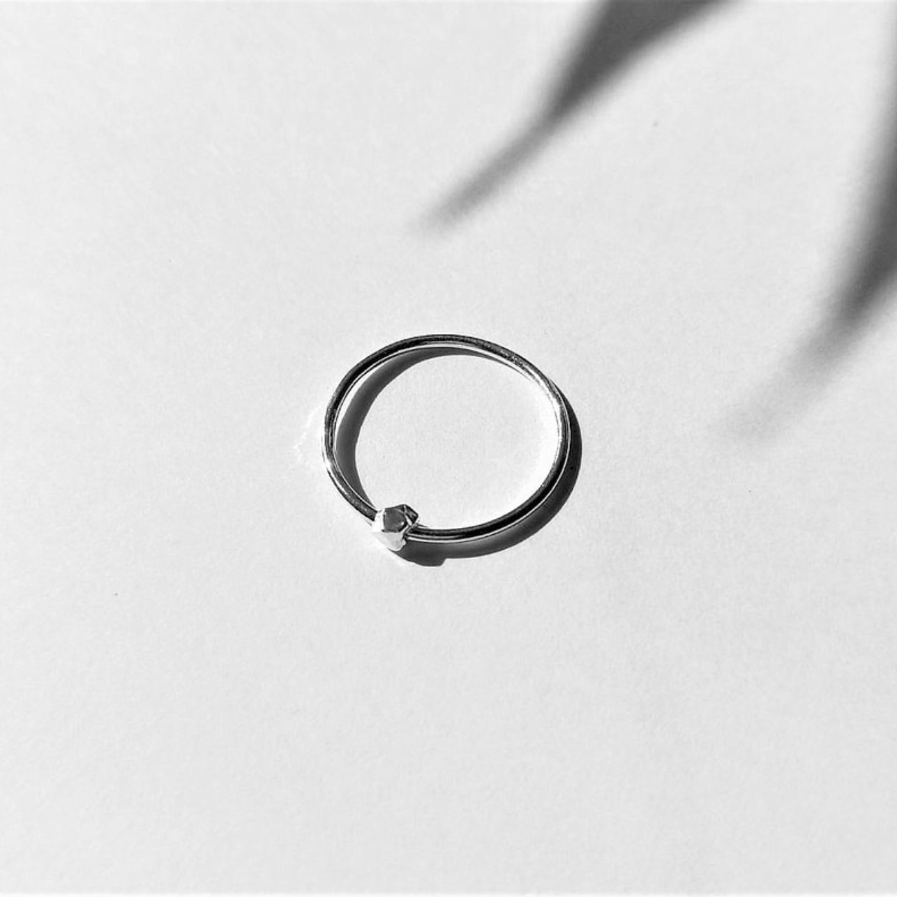 │簡約│切面礦石• 極細戒指 • 純銀戒 •設計師原創