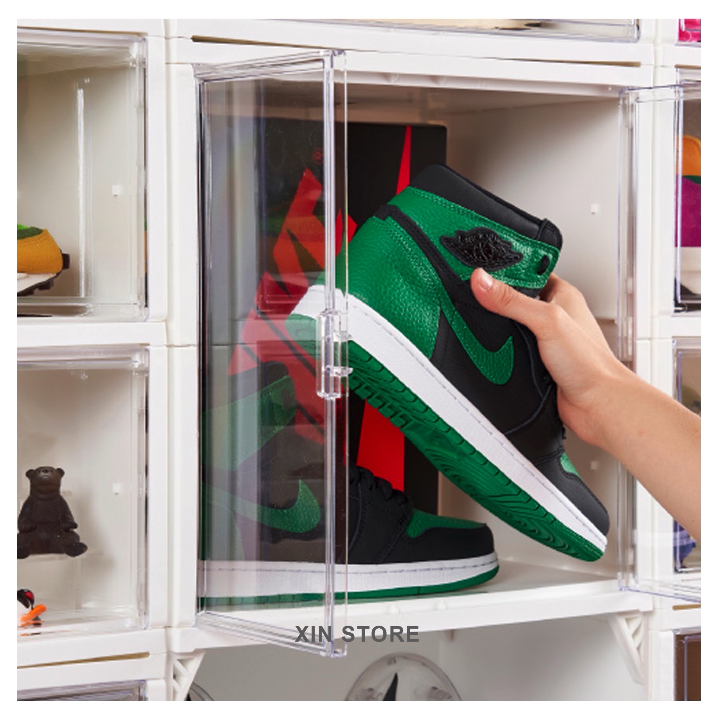 T-FENCE Revocase 防御工事 扭蛋 公仔 收納 鞋盒 展示盒 透明 黑 白 灰 一組三入